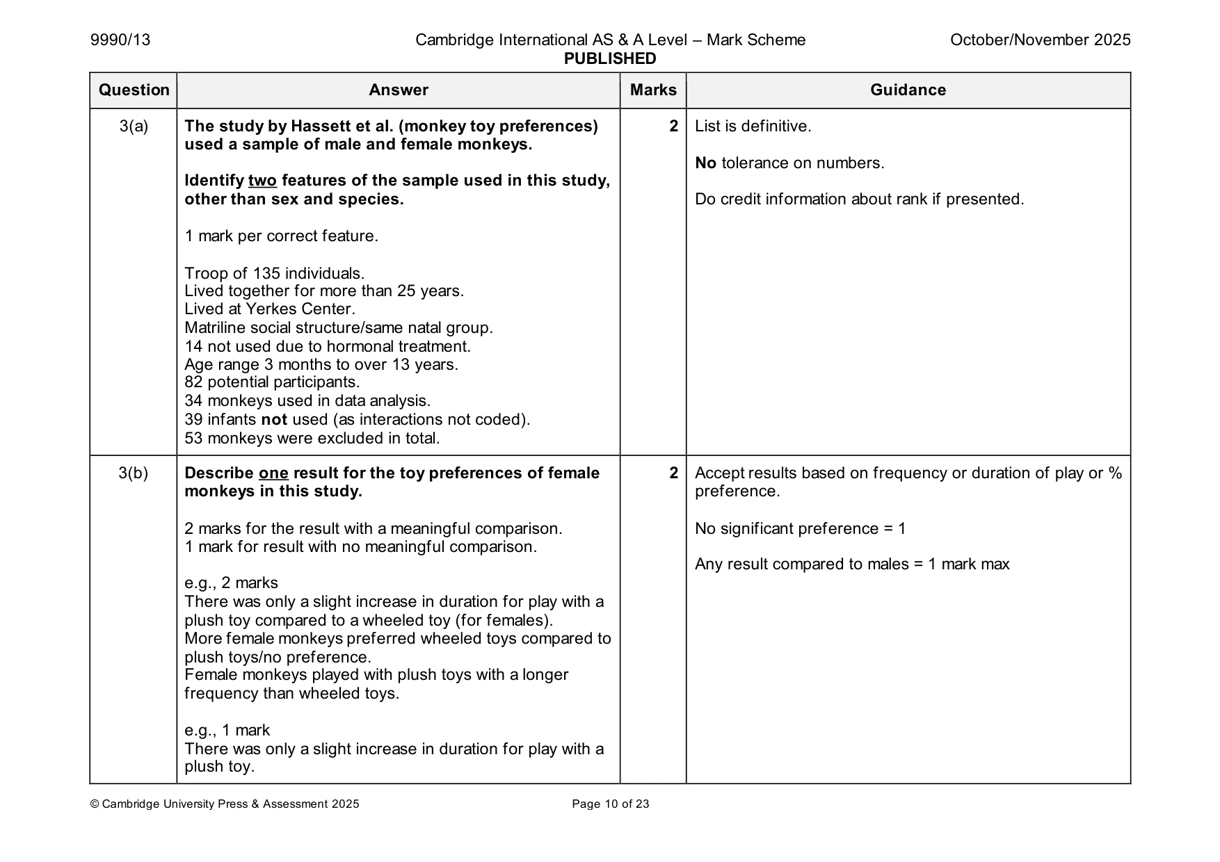 Mark scheme, page 10 of 23
