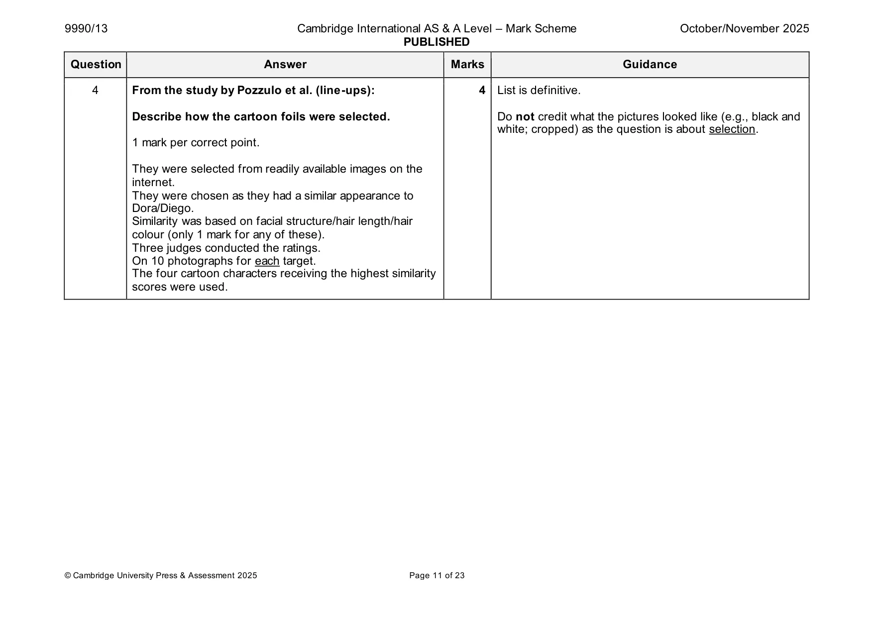 Mark scheme, page 11 of 23