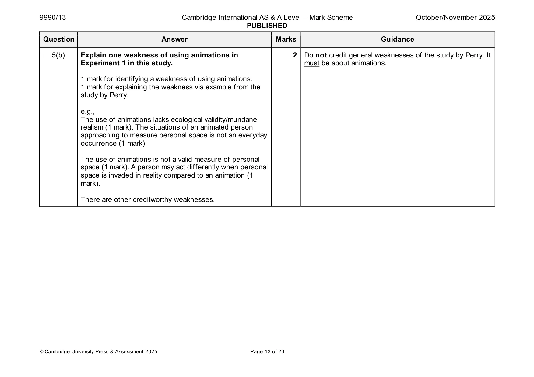 Mark scheme, page 13 of 23