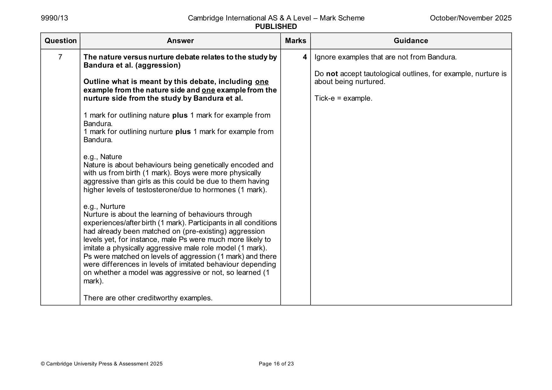 Mark scheme, page 16 of 23