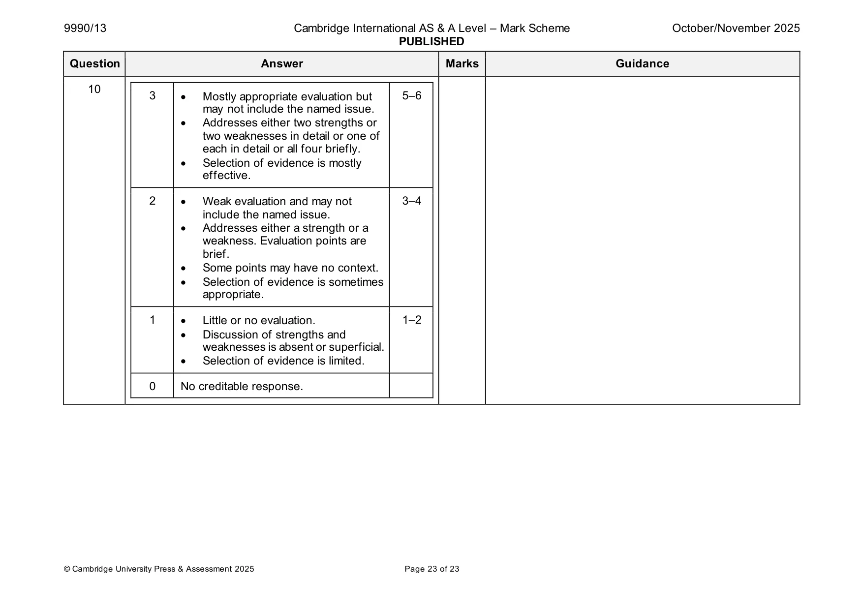 Mark scheme, page 23 of 23