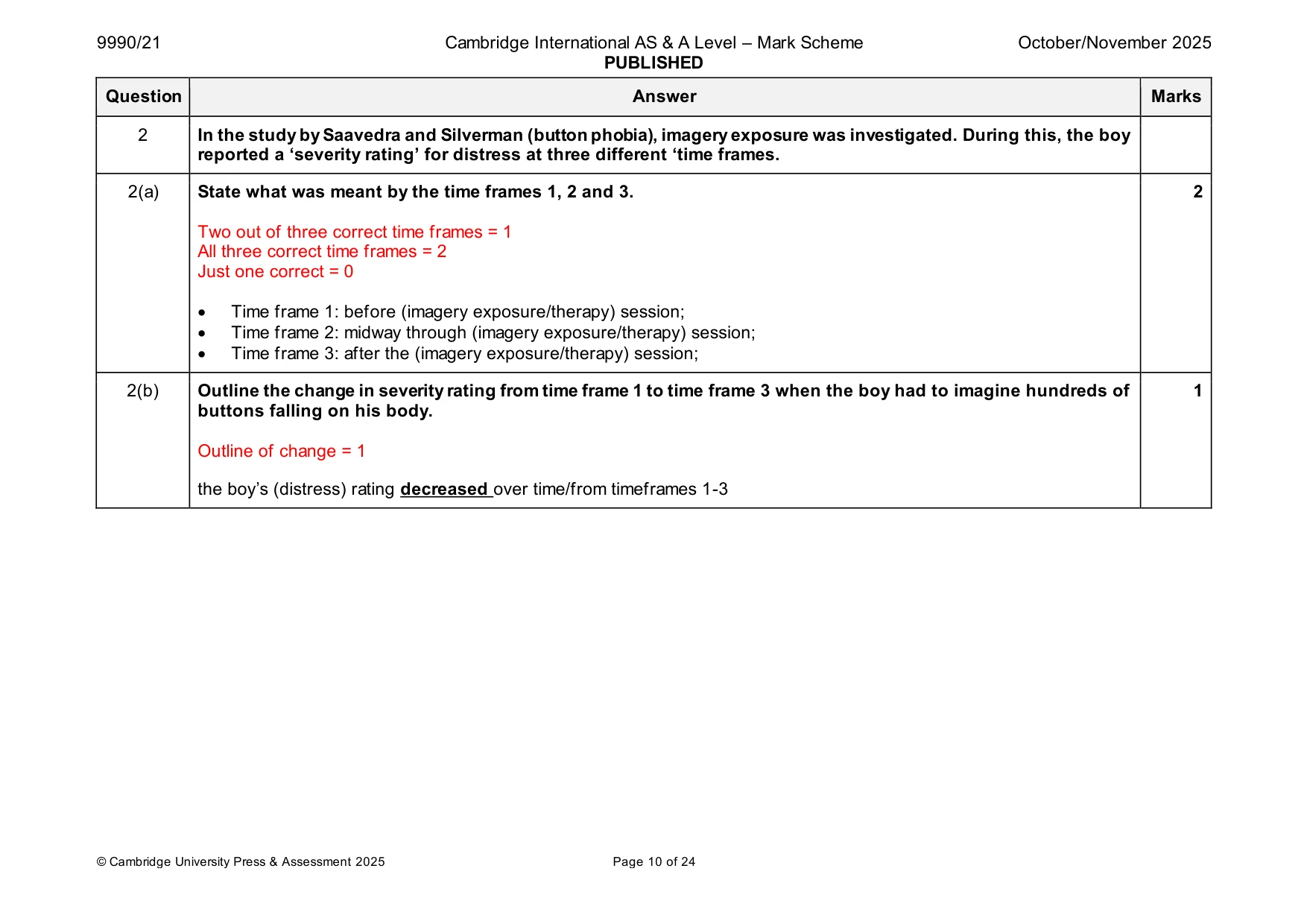 Mark scheme, page 10 of 24