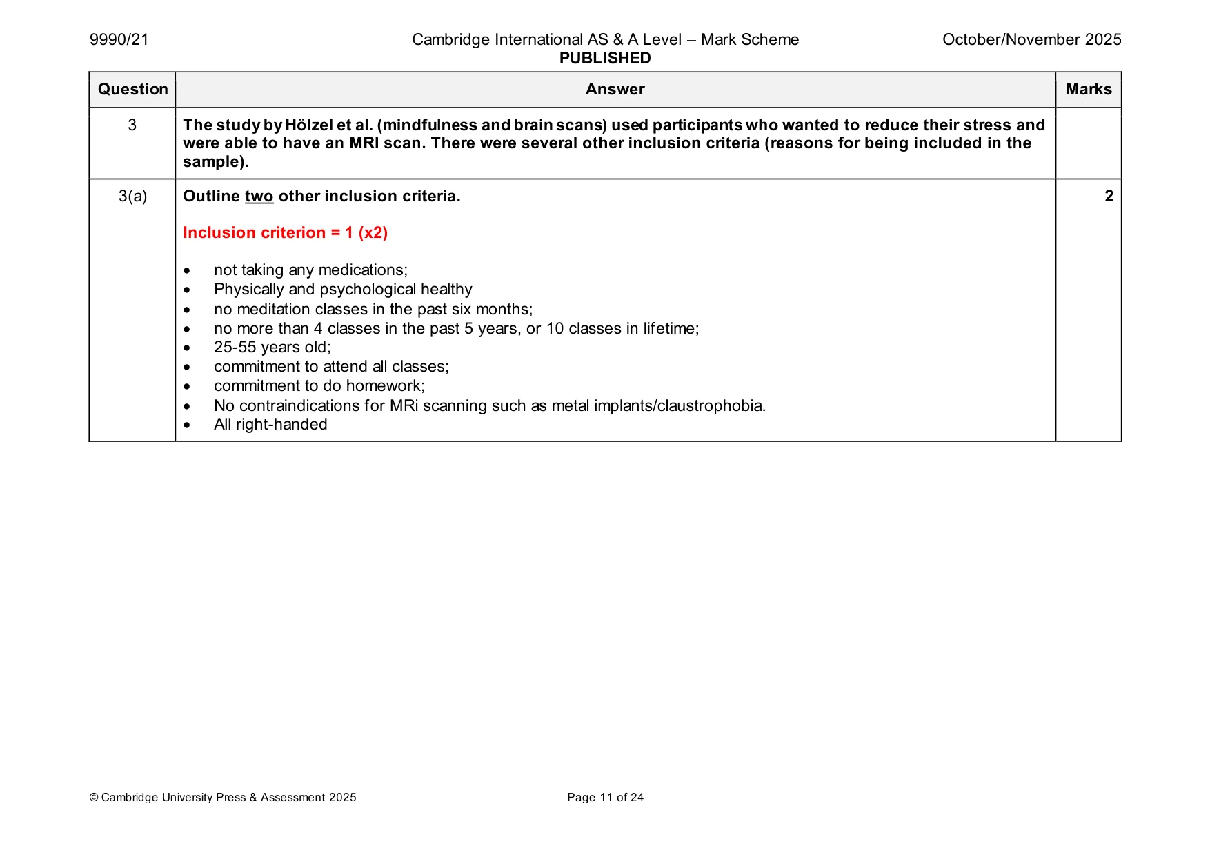 Mark scheme, page 11 of 24