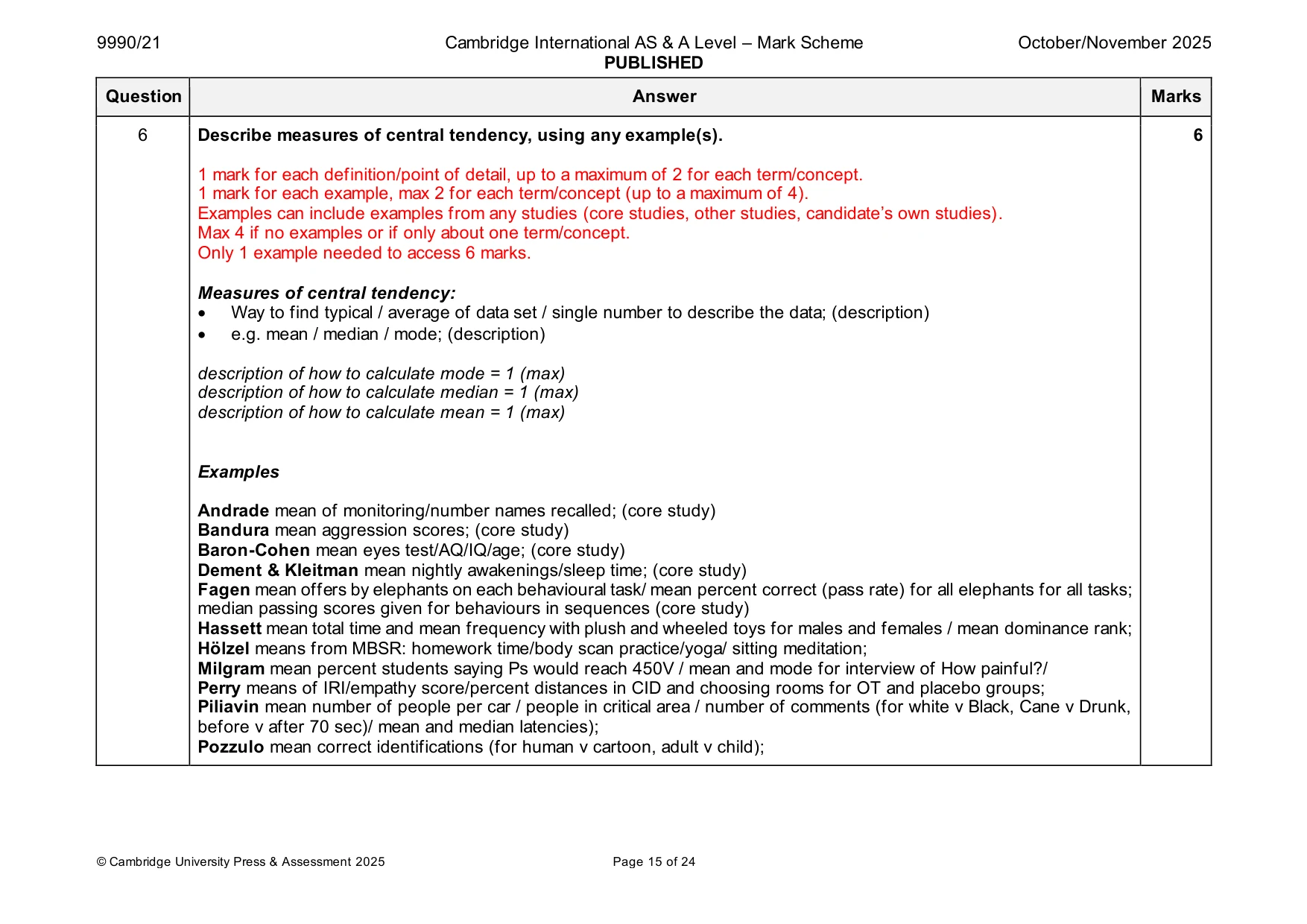 Mark scheme, page 15 of 24