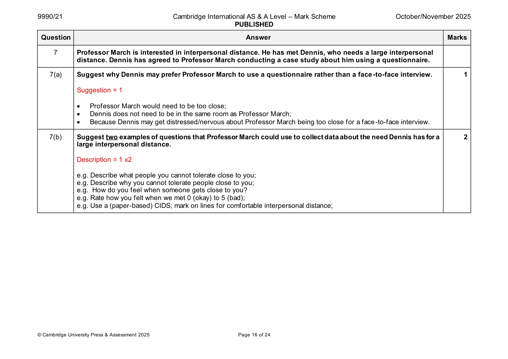 Mark scheme, page 16 of 24