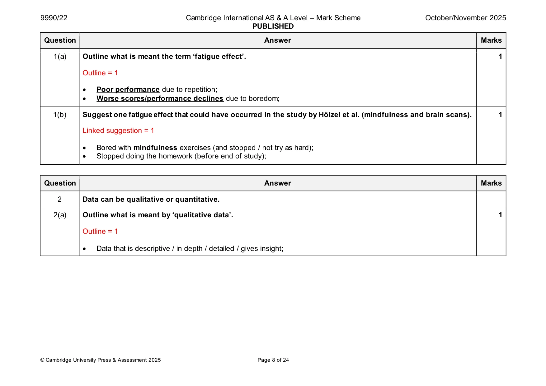 Mark scheme, page 8 of 24