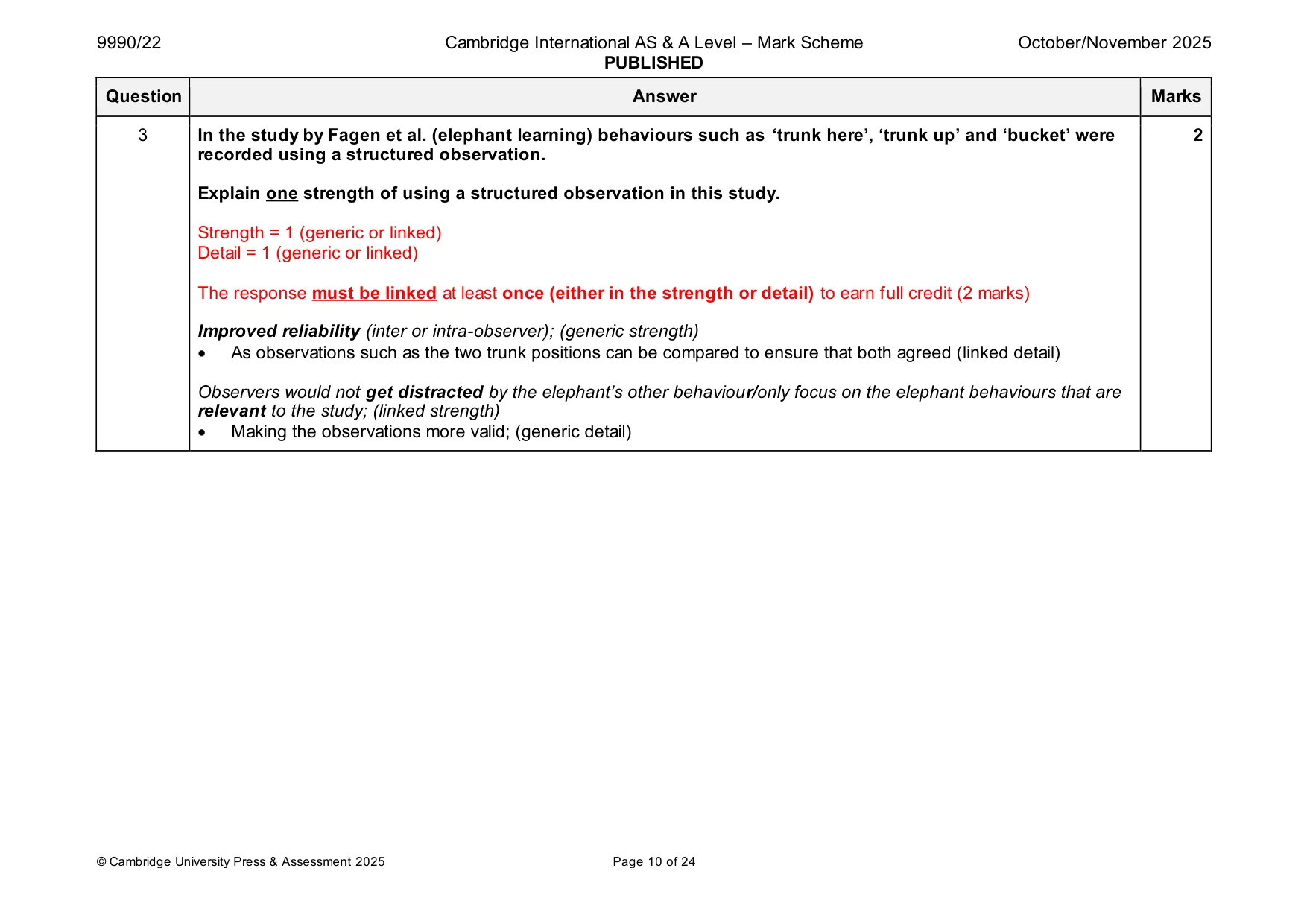 Mark scheme, page 10 of 24