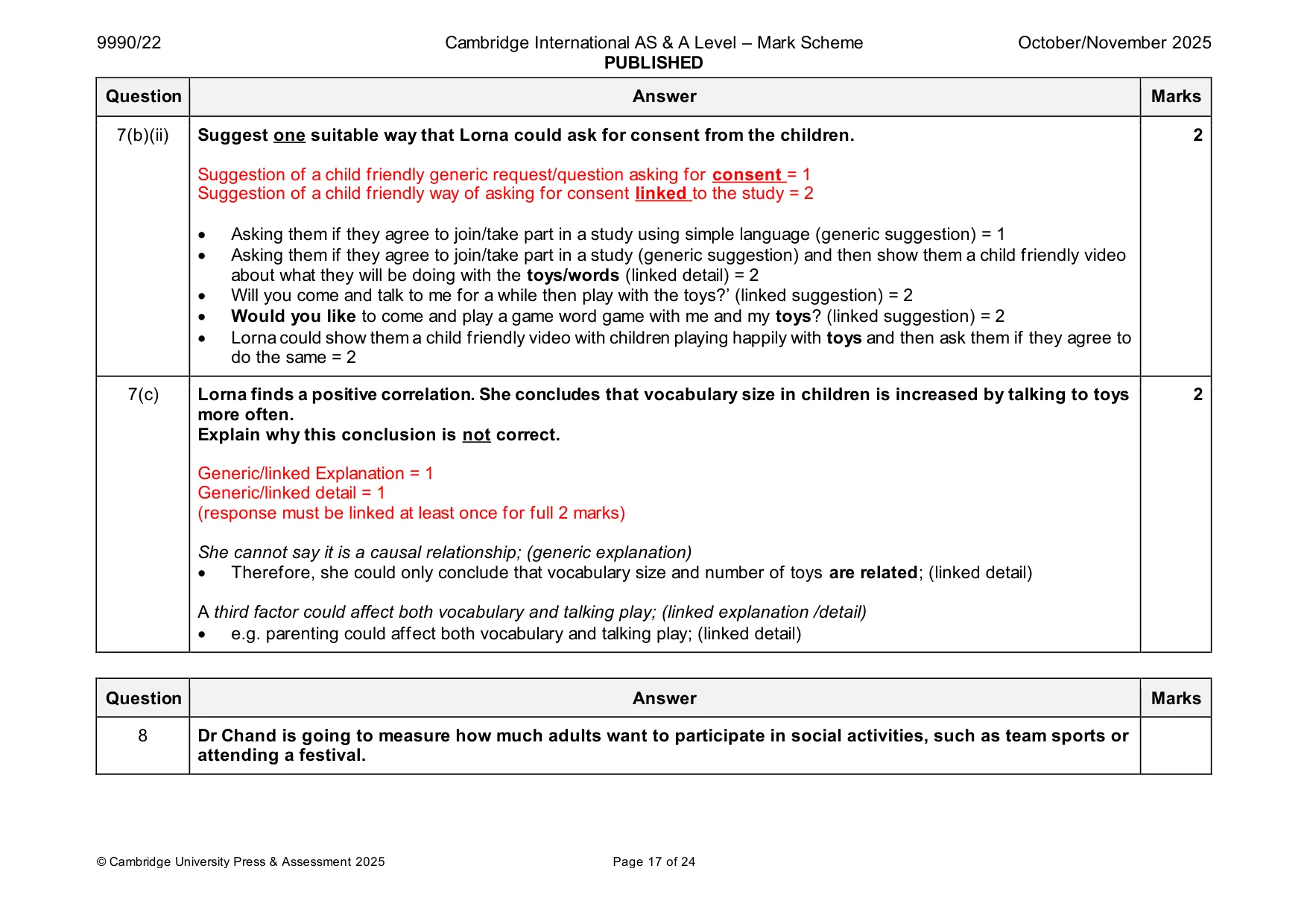 Mark scheme, page 17 of 24
