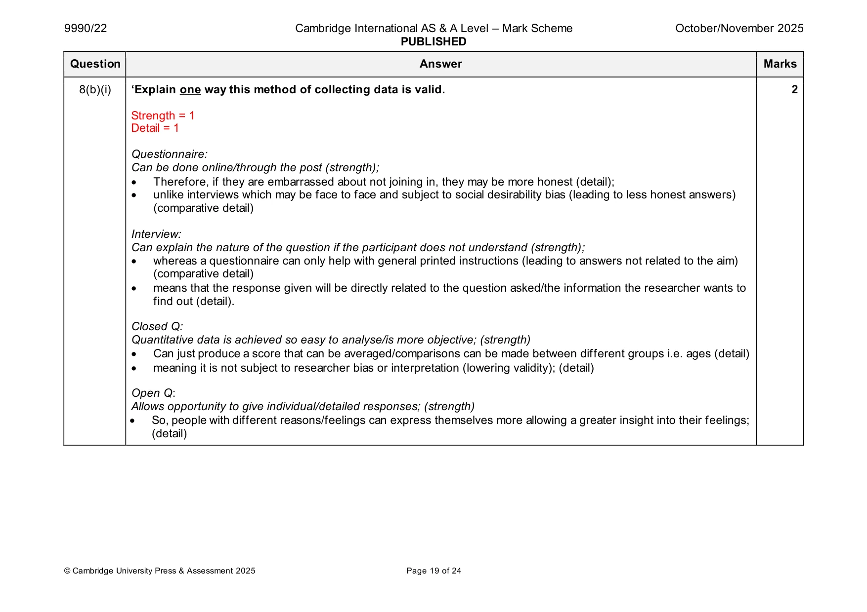 Mark scheme, page 19 of 24
