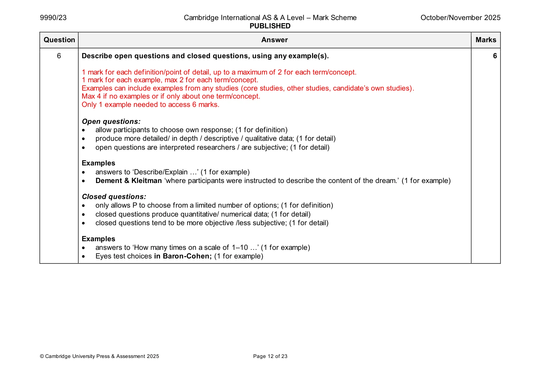 Mark scheme, page 12 of 23