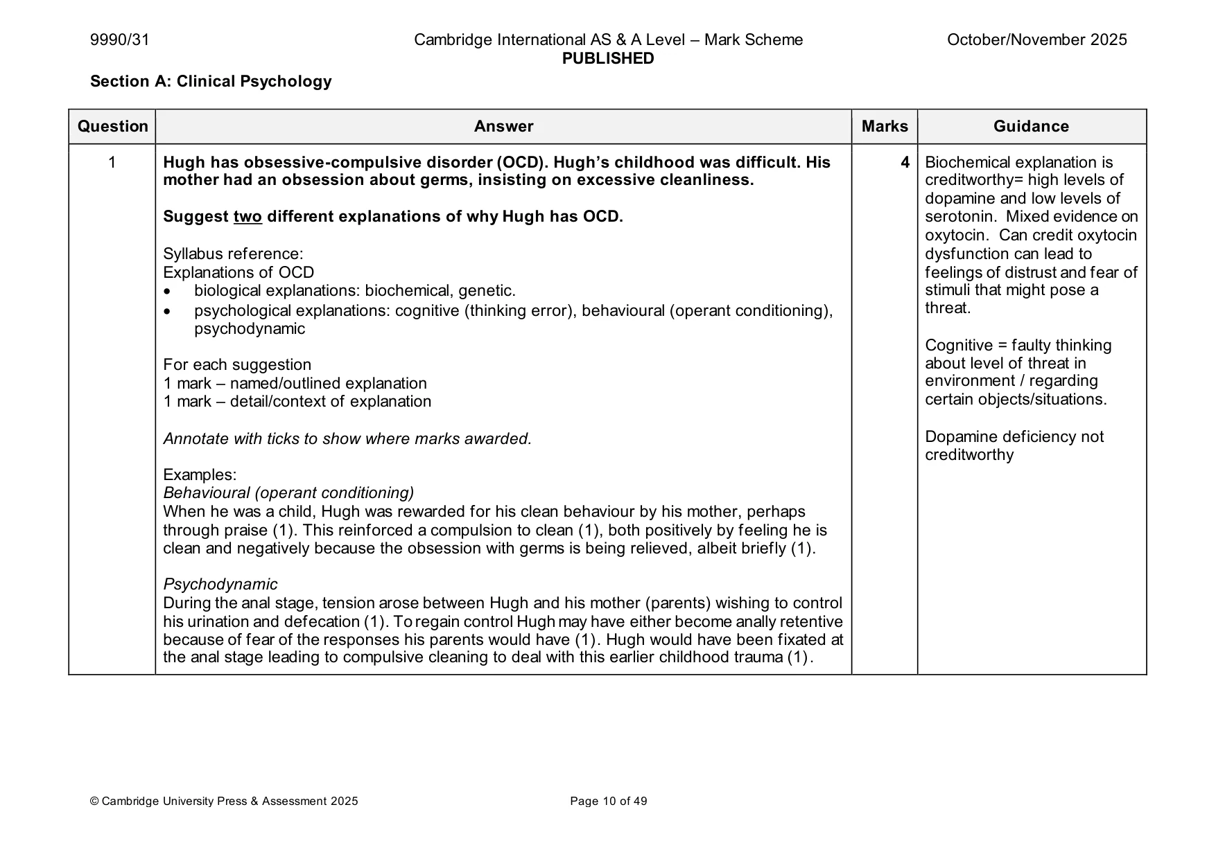 Mark scheme, page 10 of 49