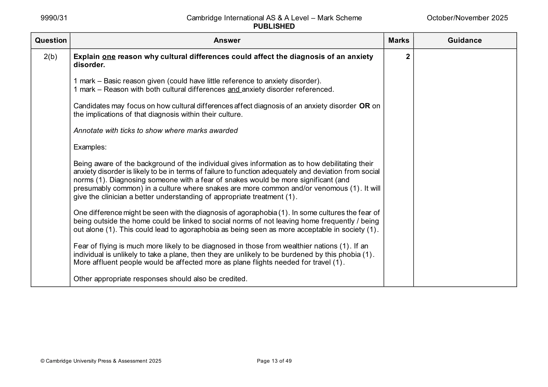 Mark scheme, page 13 of 49