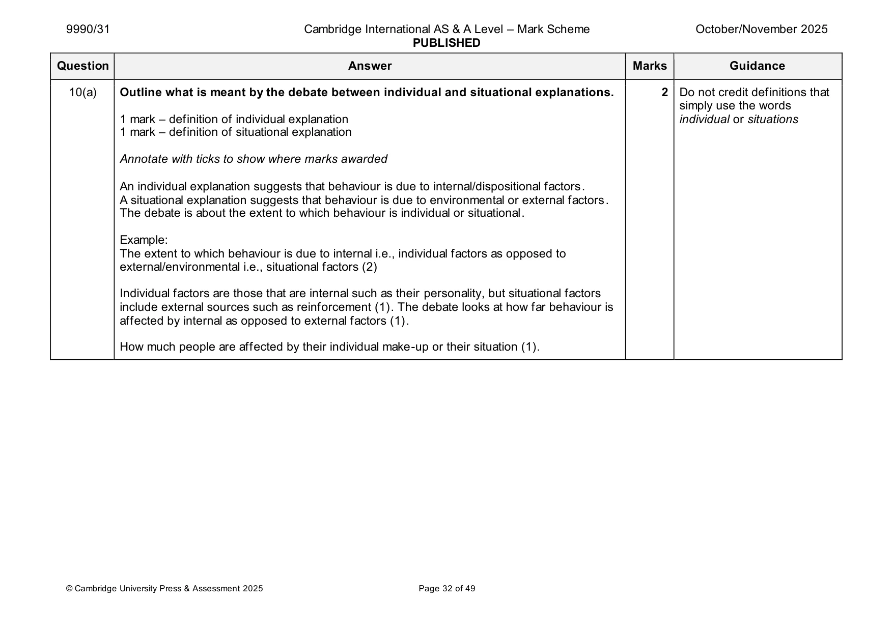 Mark scheme, page 32 of 49