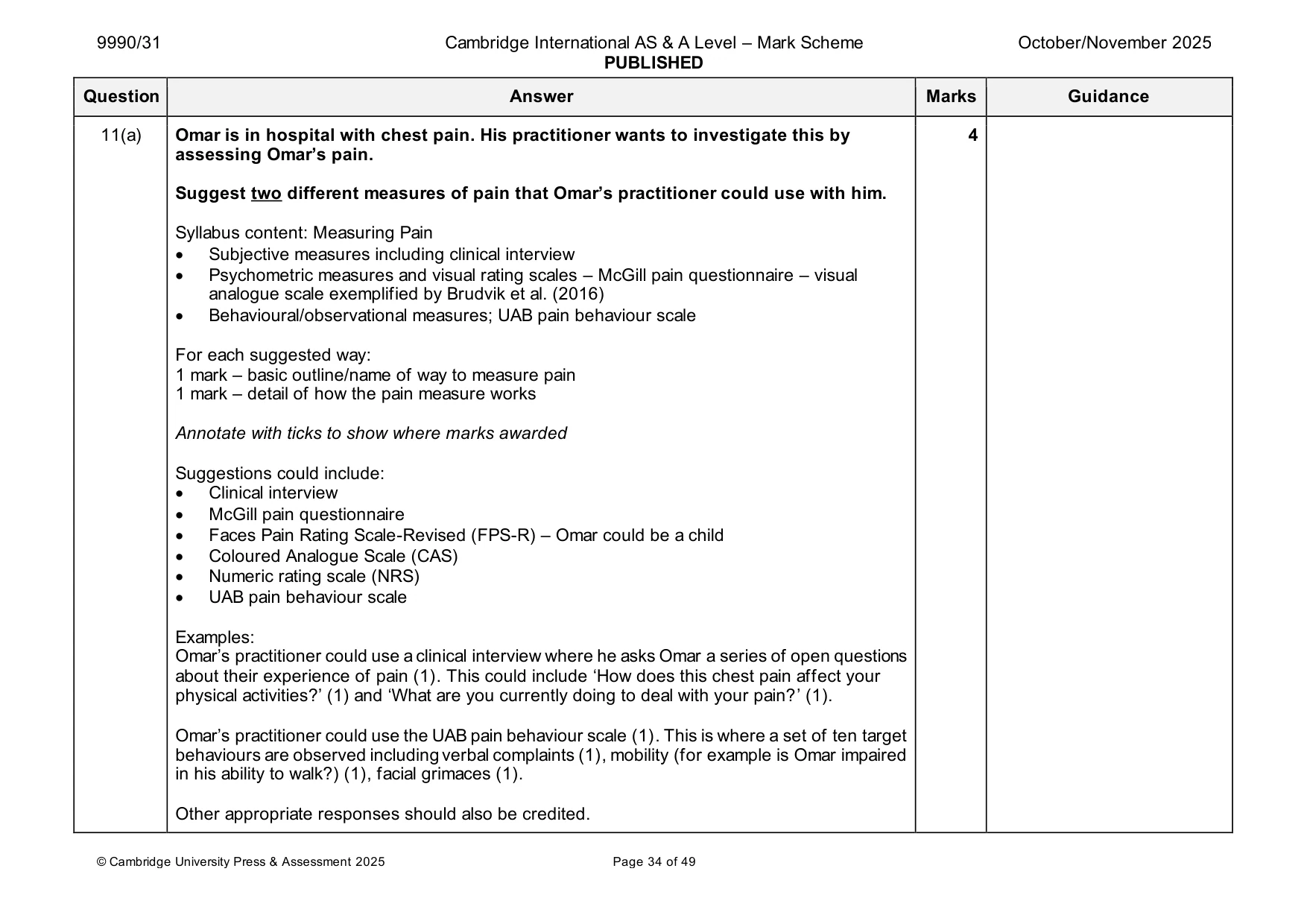 Mark scheme, page 34 of 49