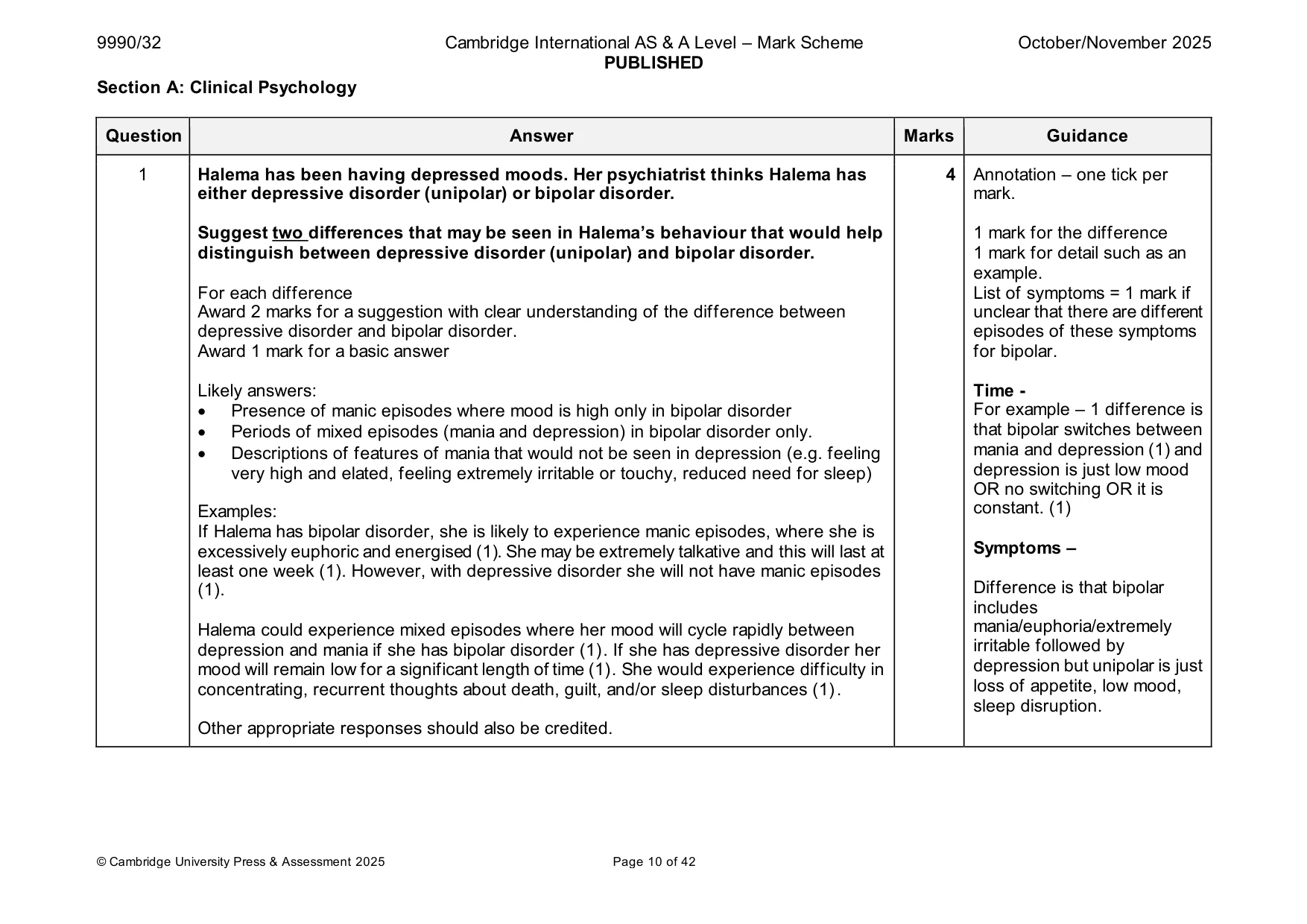 Mark scheme, page 10 of 42