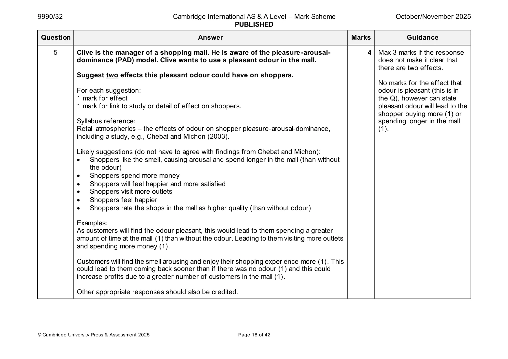 Mark scheme, page 18 of 42
