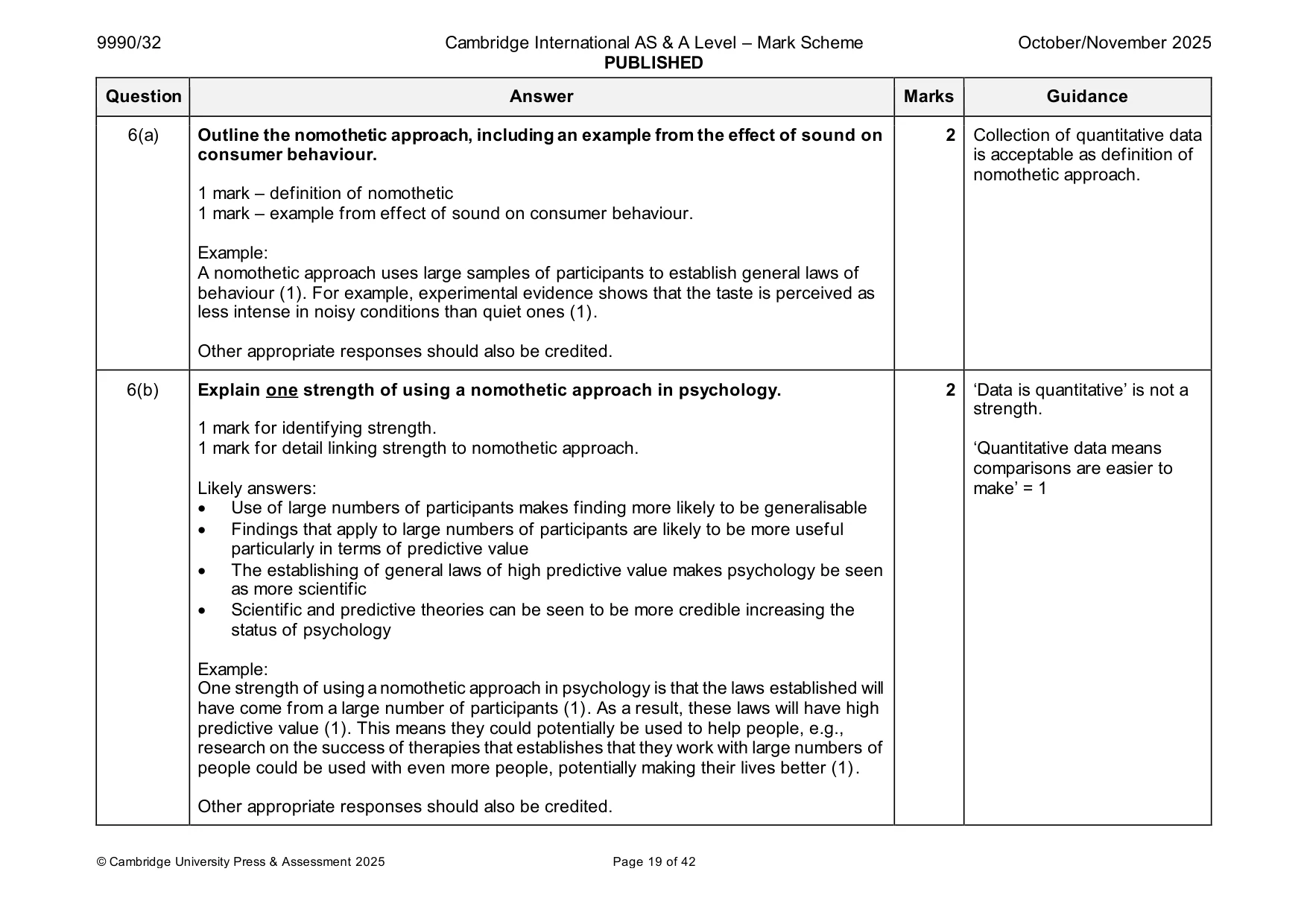 Mark scheme, page 19 of 42