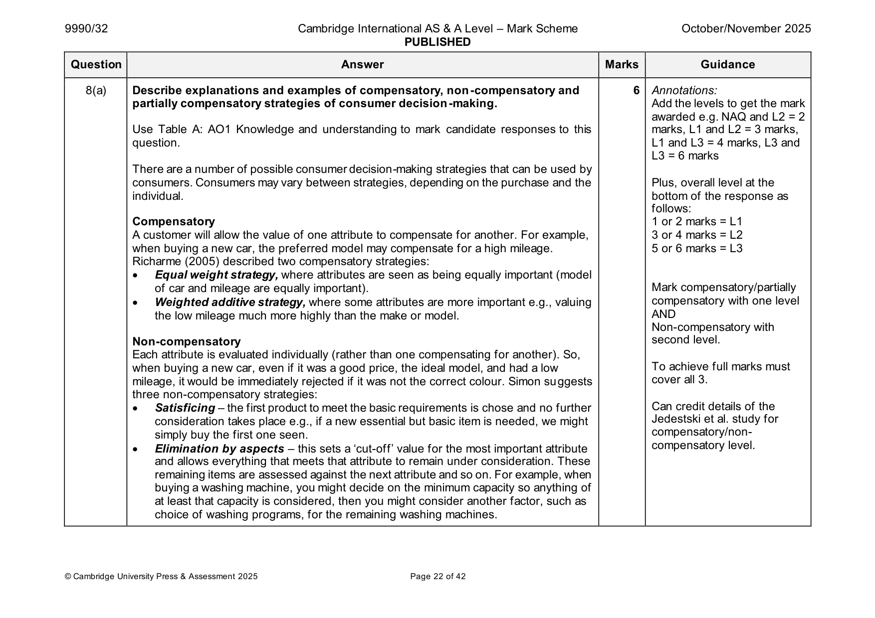 Mark scheme, page 22 of 42