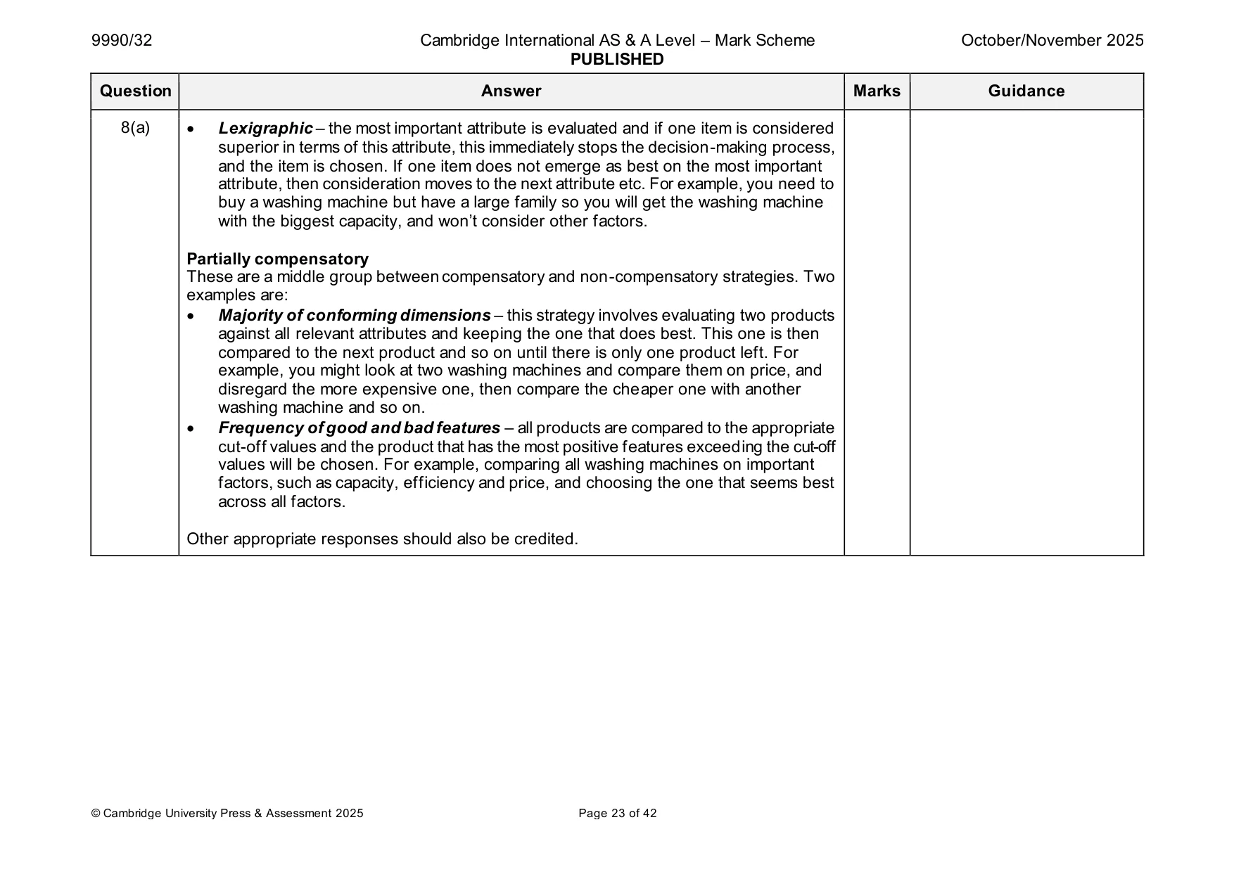 Mark scheme, page 23 of 42