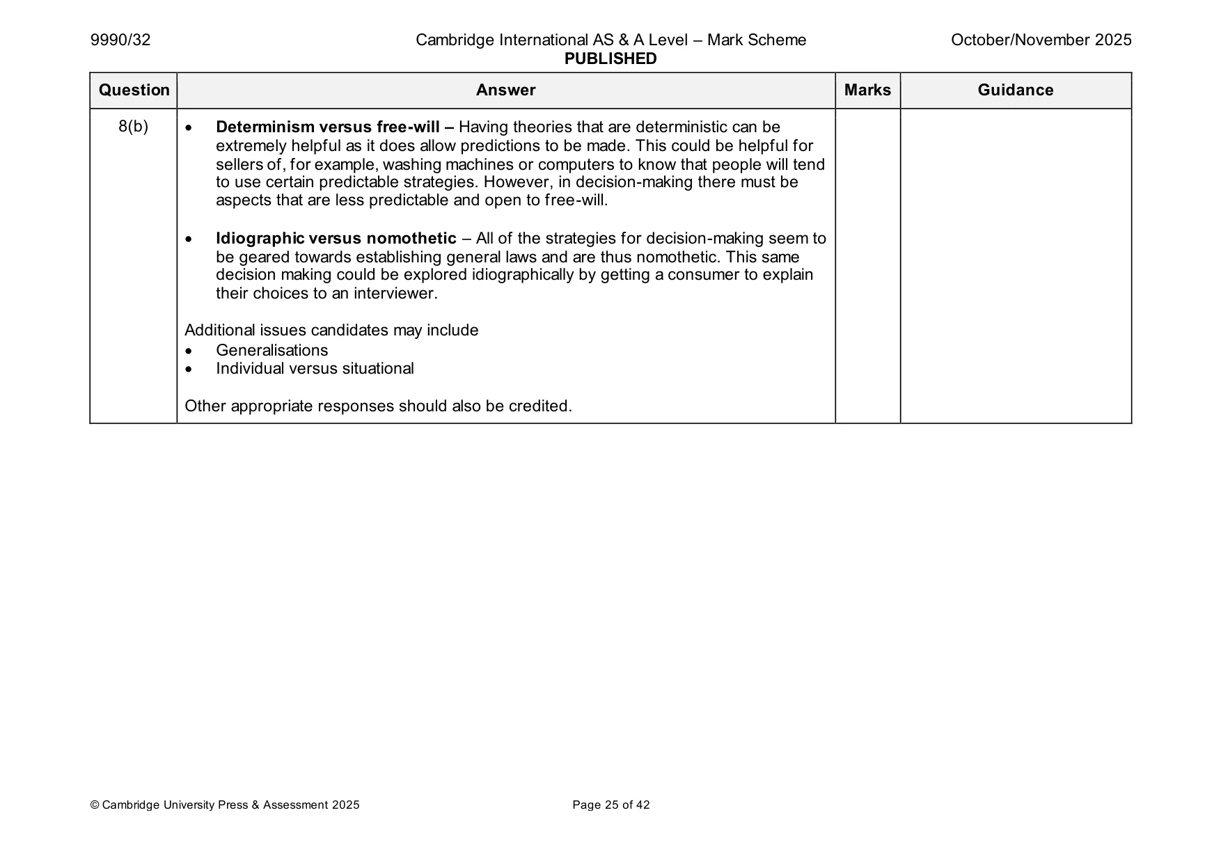 Mark scheme, page 25 of 42
