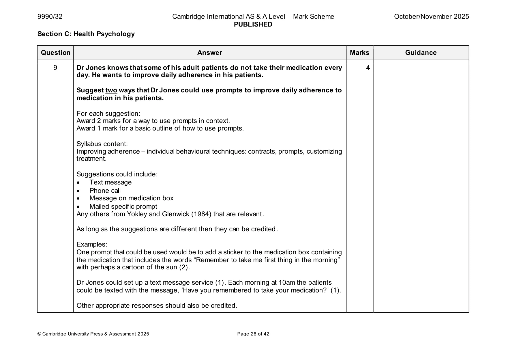 Mark scheme, page 26 of 42