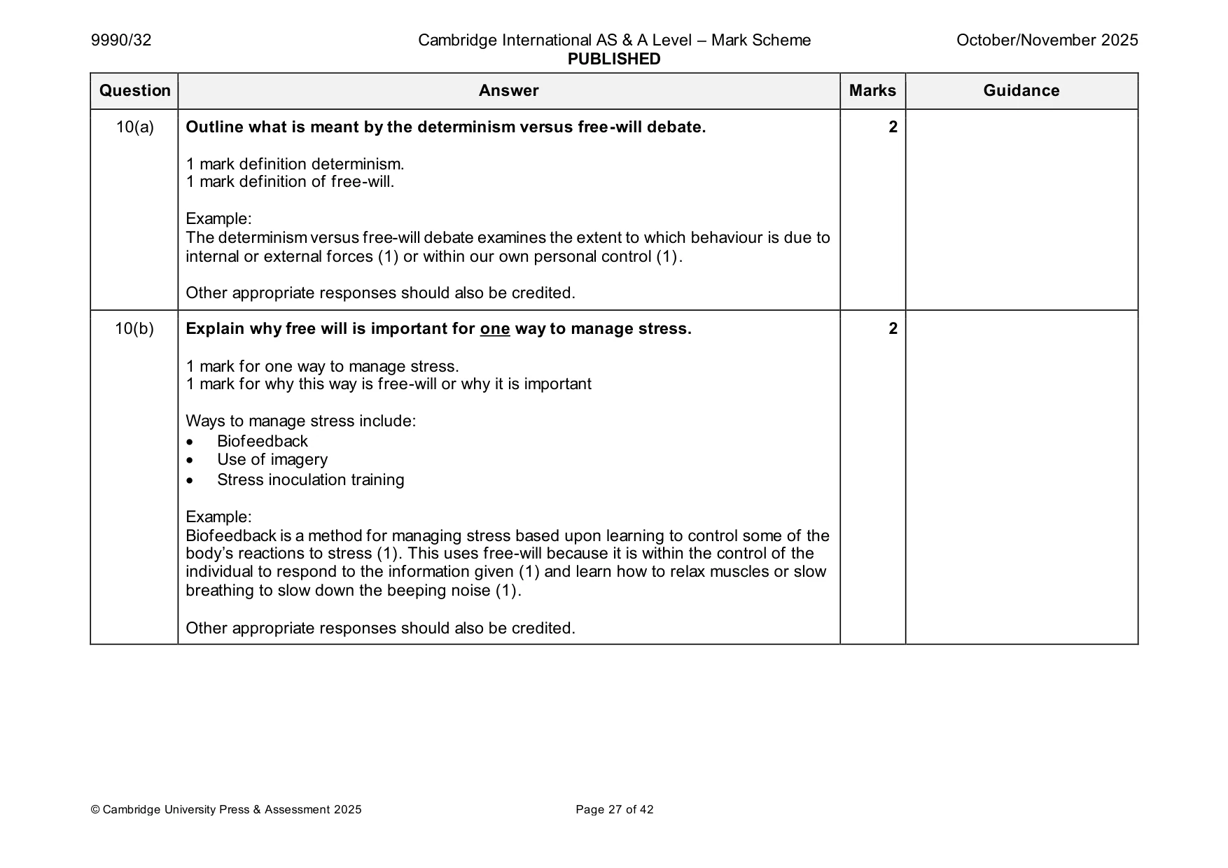 Mark scheme, page 27 of 42