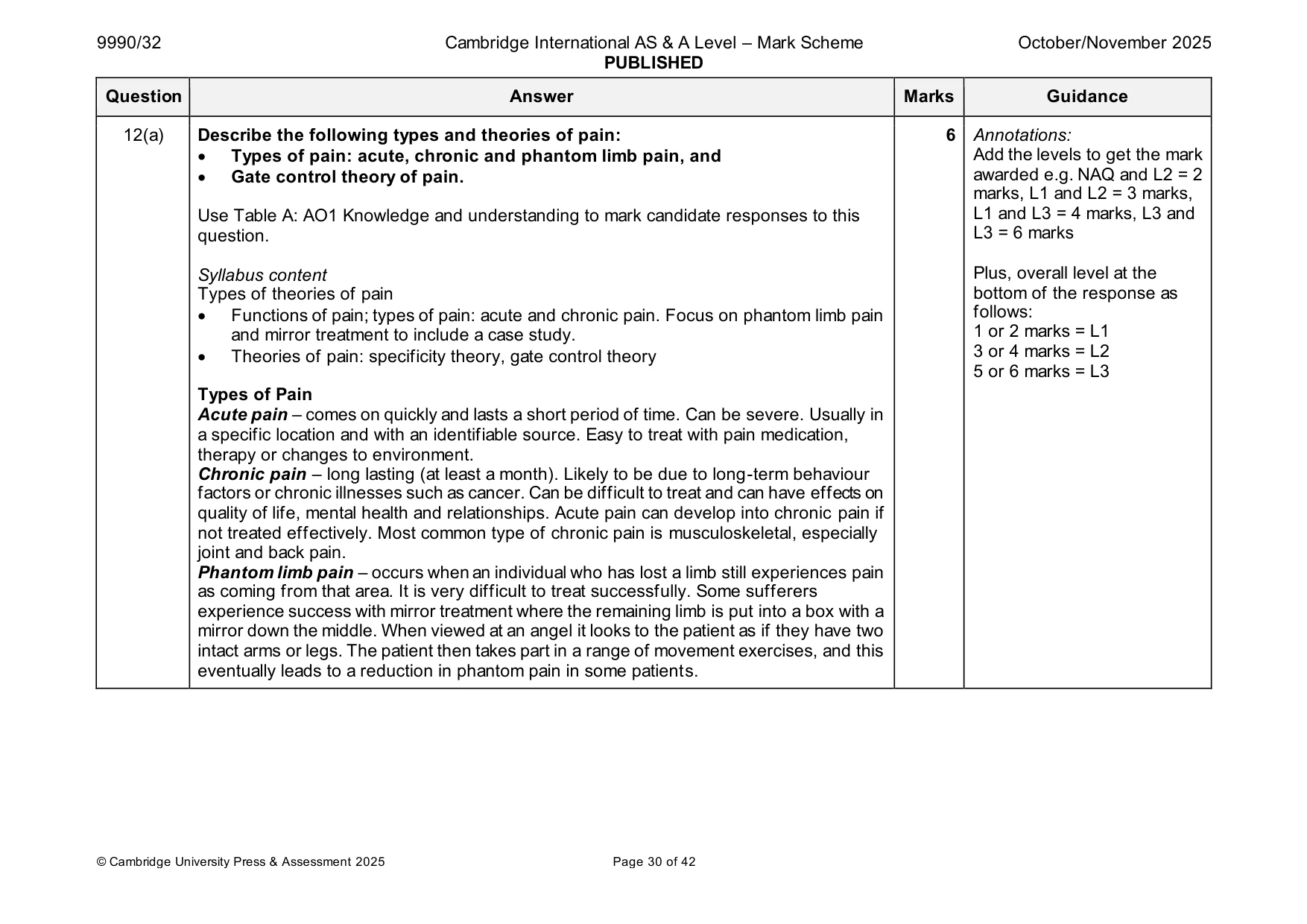 Mark scheme, page 30 of 42