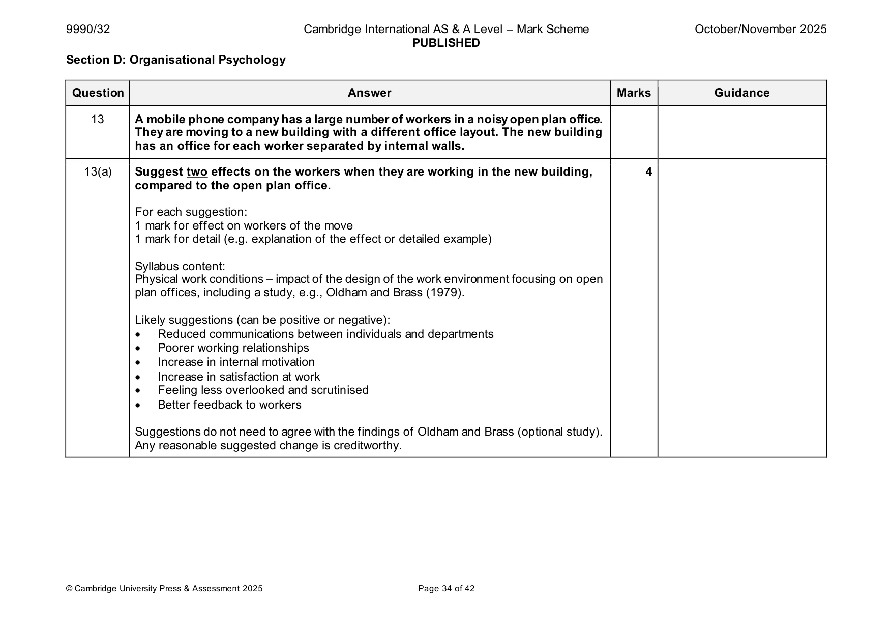 Mark scheme, page 34 of 42