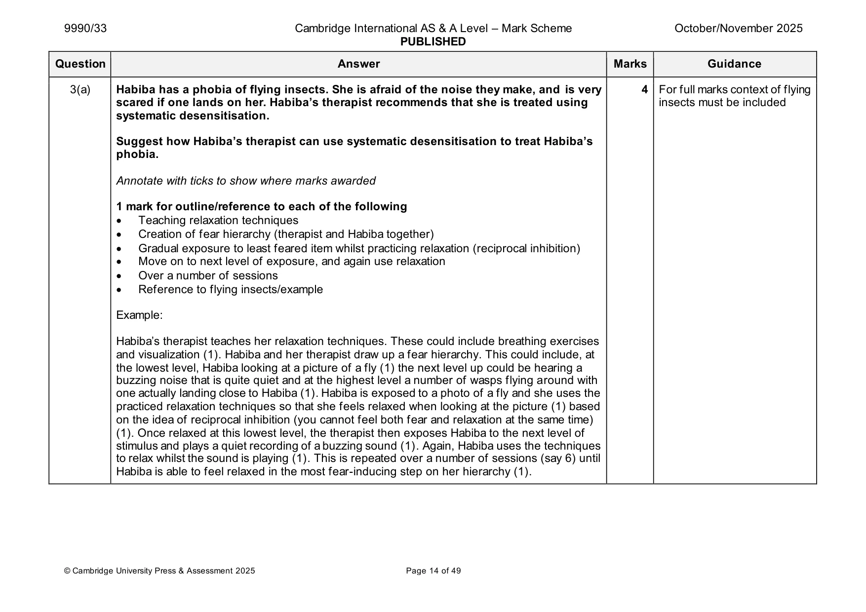 Mark scheme, page 14 of 49
