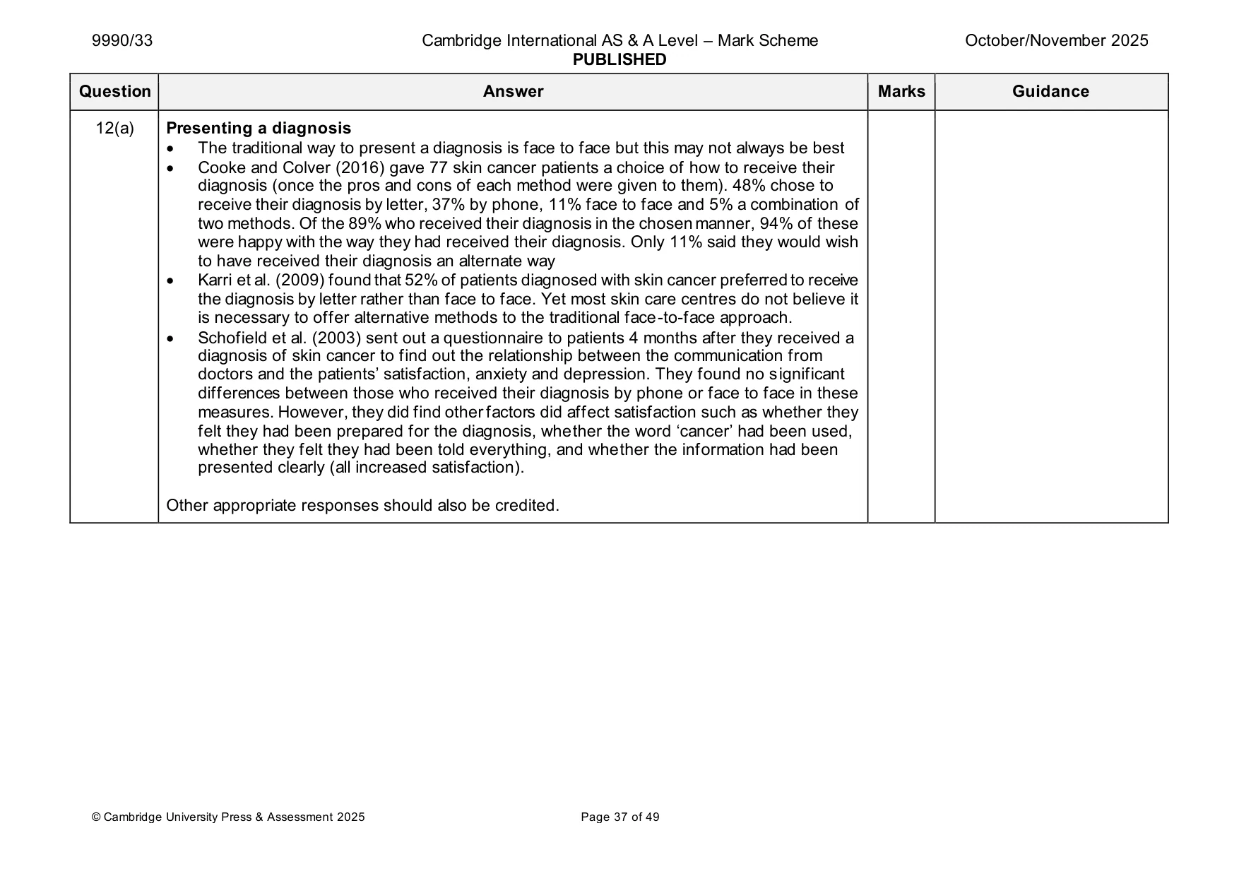 Mark scheme, page 37 of 49