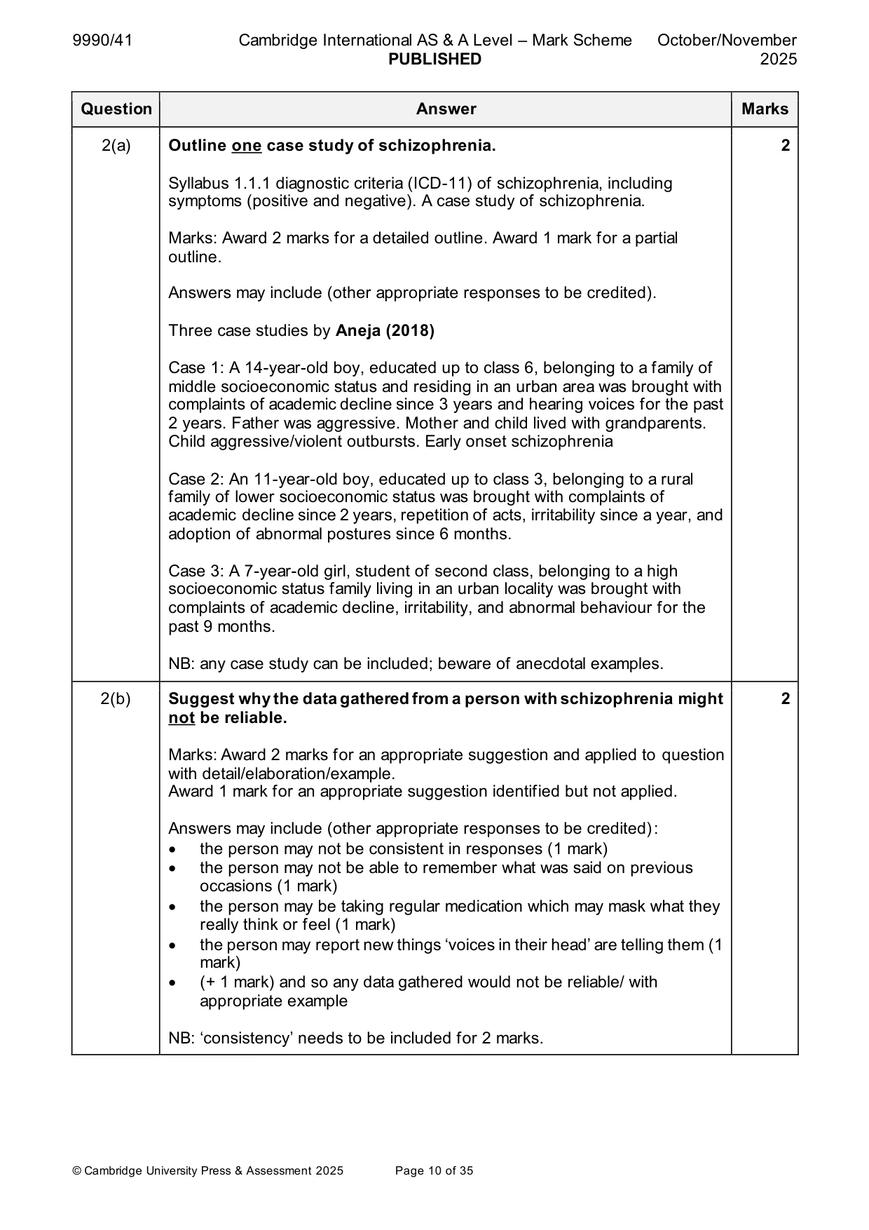 Mark scheme, page 10 of 35