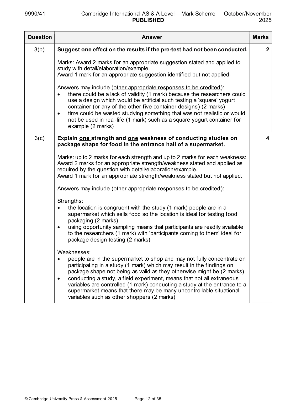 Mark scheme, page 12 of 35