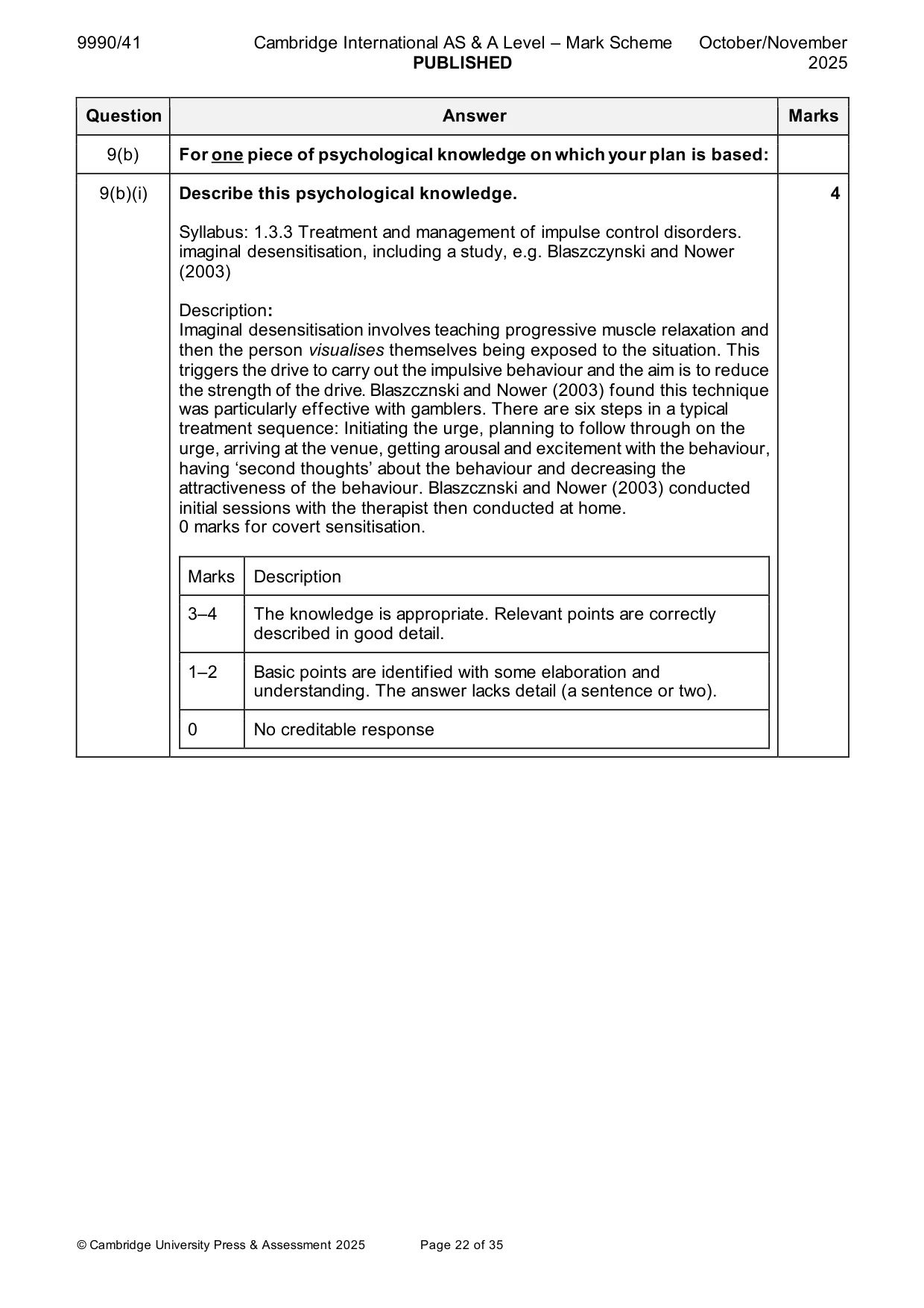 Mark scheme, page 22 of 35