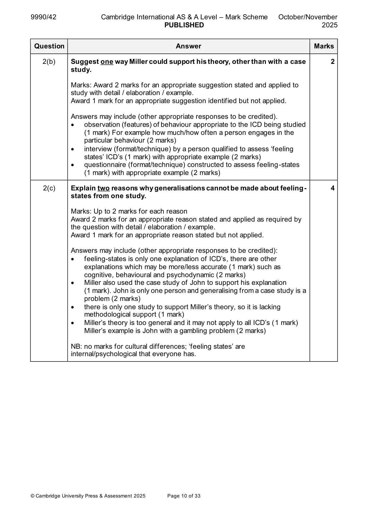 Mark scheme, page 10 of 33