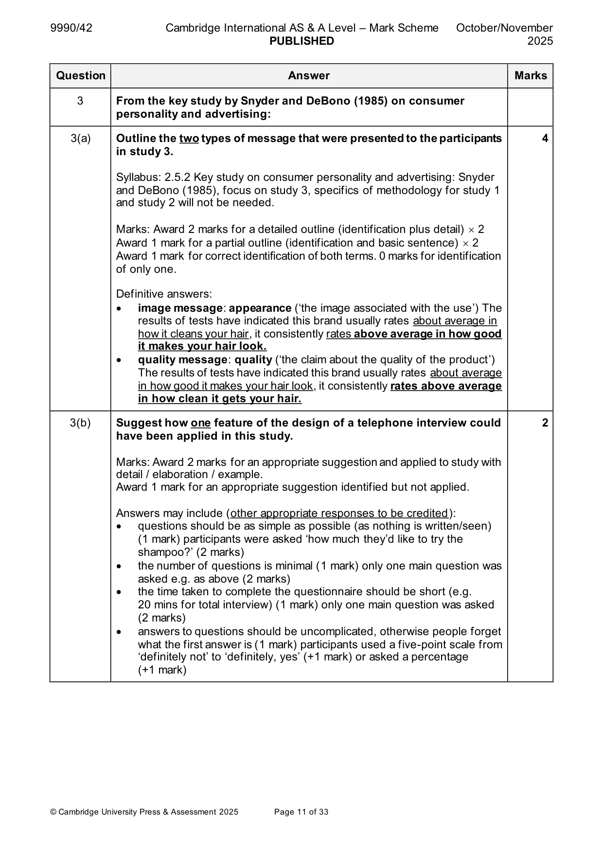 Mark scheme, page 11 of 33