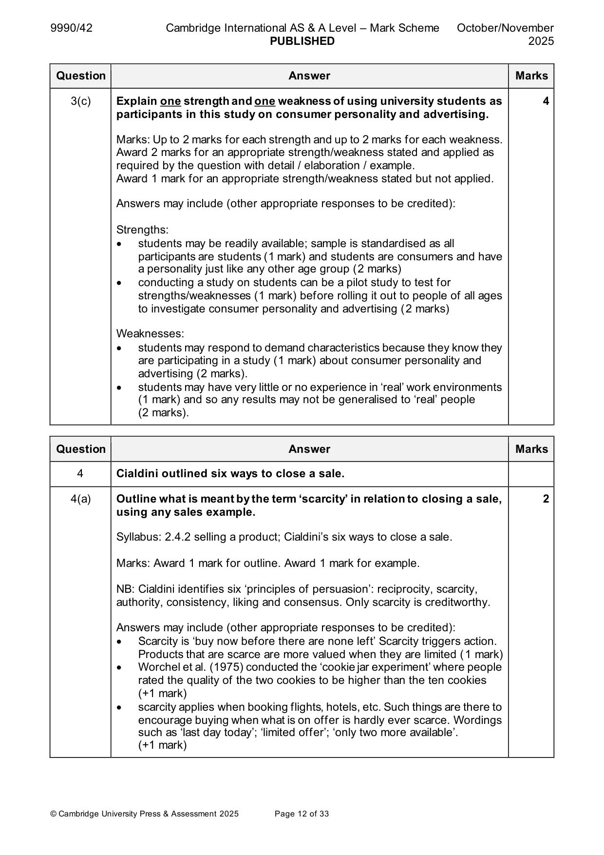 Mark scheme, page 12 of 33