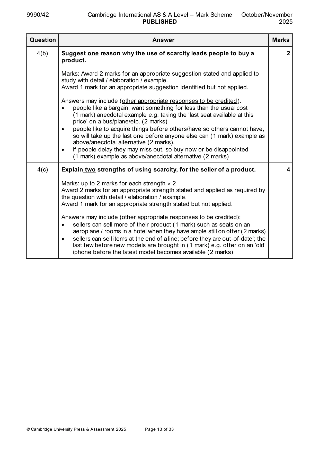 Mark scheme, page 13 of 33