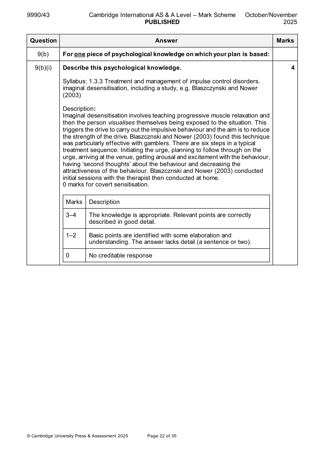 Mark scheme, page 22 of 35