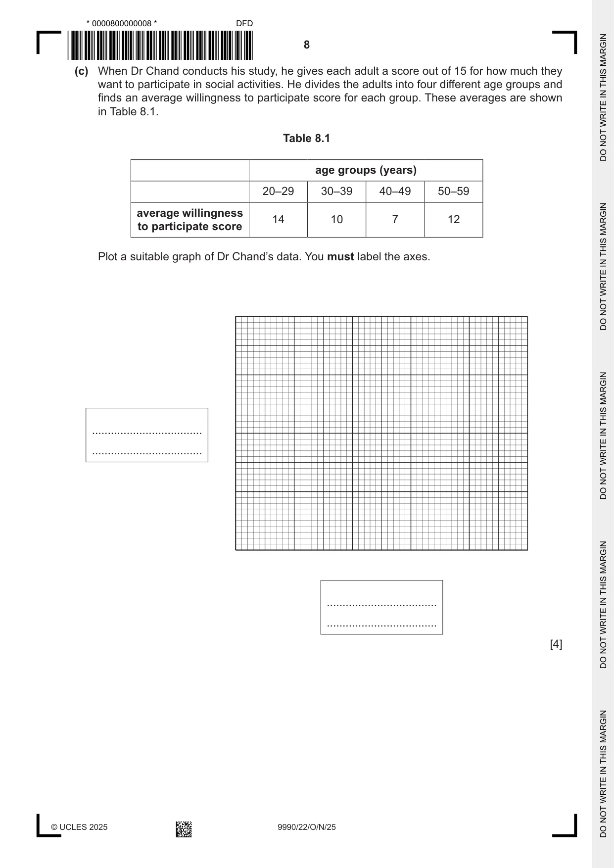 Cambridge A Level Psychology (from 2018) 9990 2025 Oct/Nov Paper 2 · Variant 2 question paper, page 8 of 12