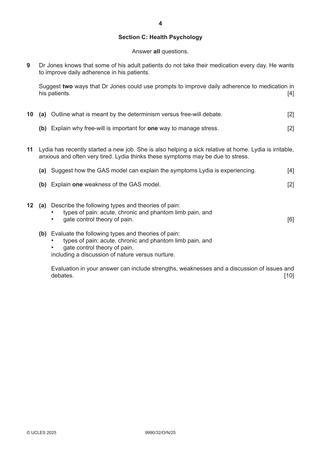 Cambridge A Level Psychology (from 2018) 9990 2025 Oct/Nov Paper 3 · Variant 2 question paper, page 4 of 8