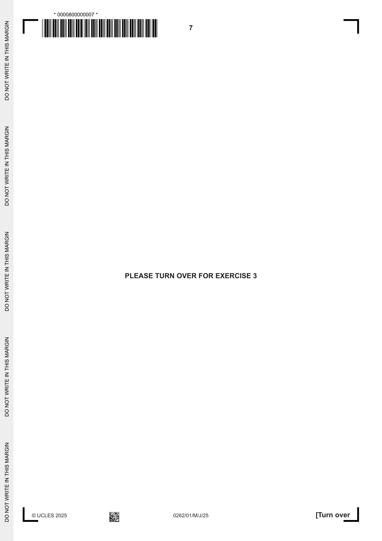 Cambridge IGCSE Swahili 0262 2025 May/June Paper 1 · Variant 0 question paper, page 7 of 16