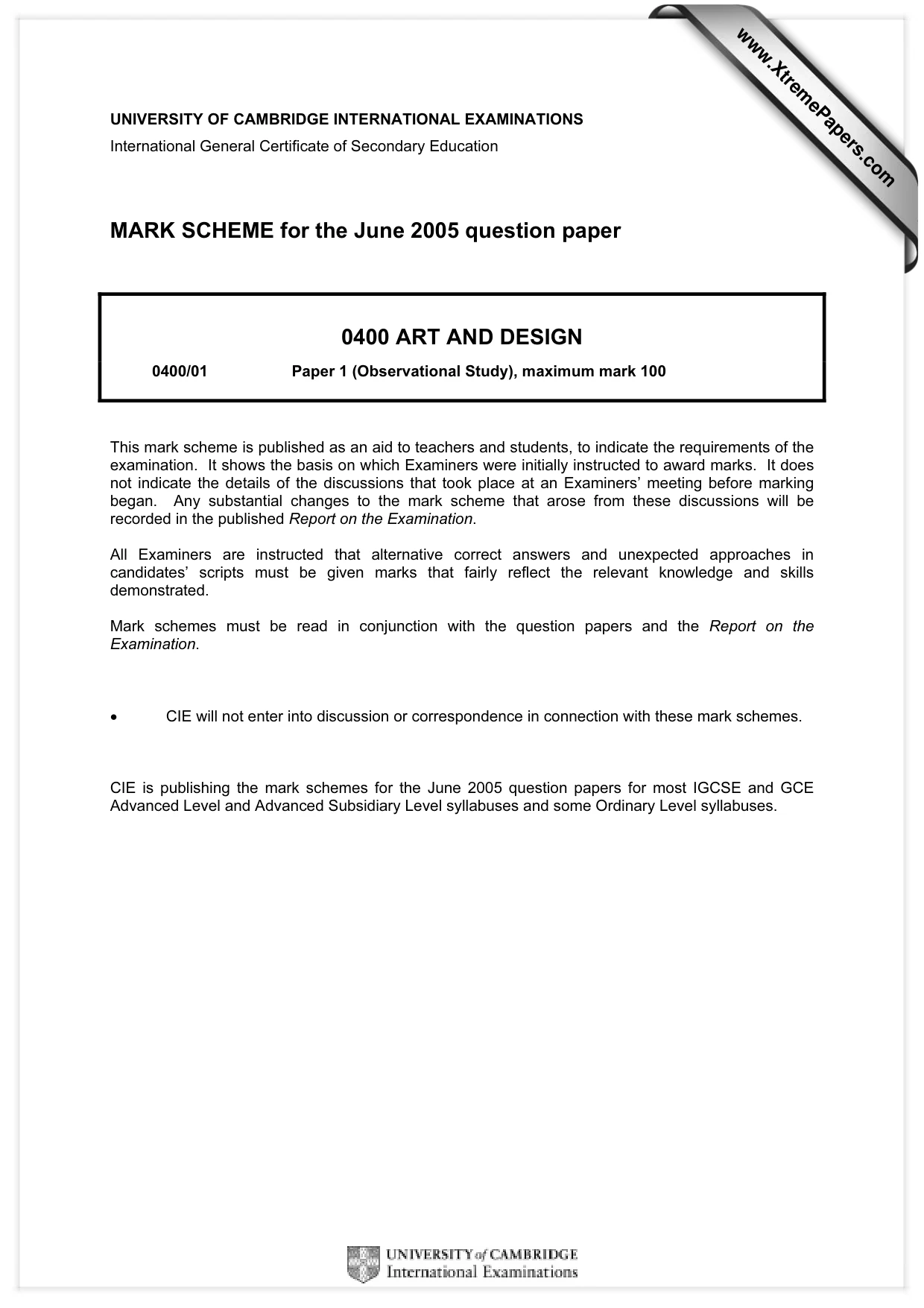 Mark scheme, page 1 of 4