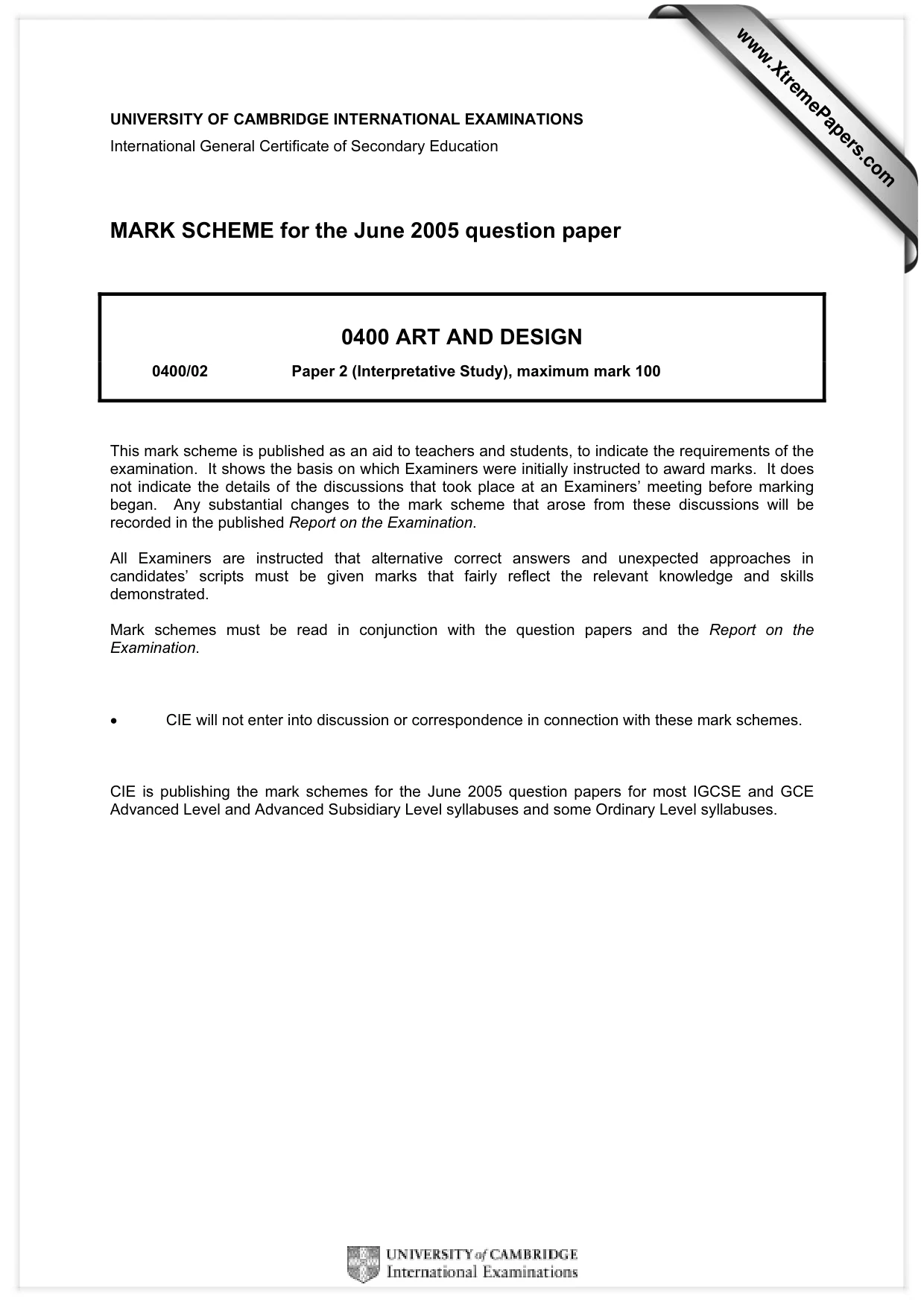 Mark scheme, page 1 of 4