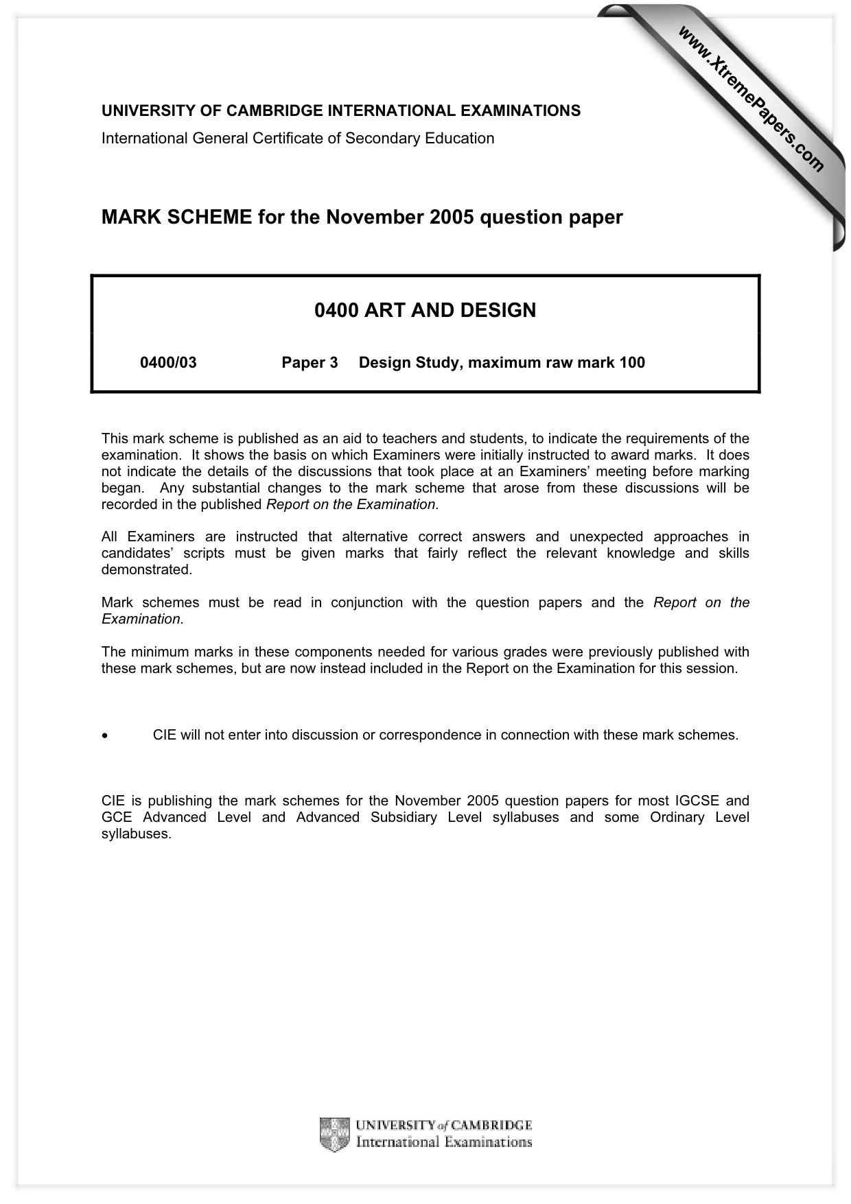 Mark scheme, page 1 of 2