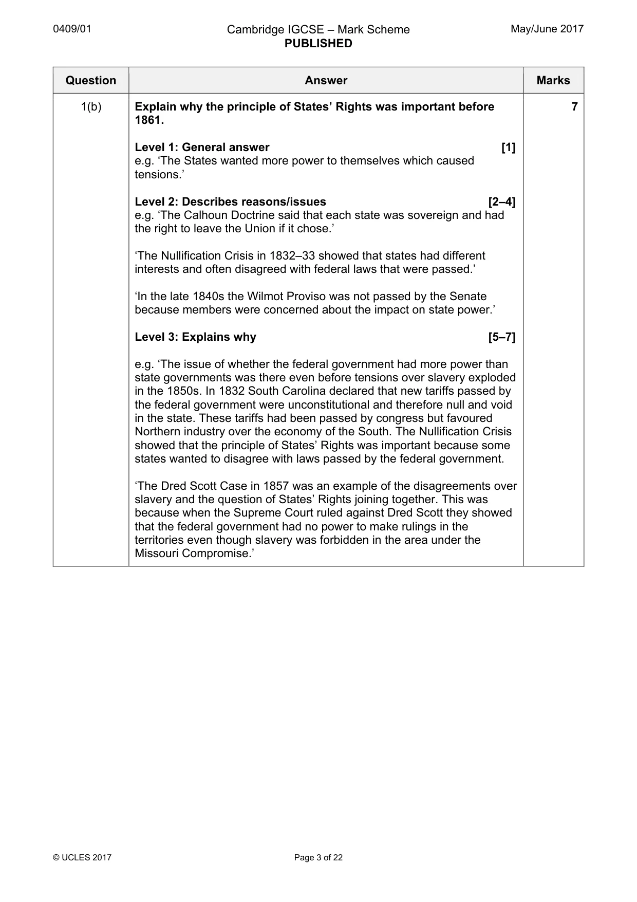 Mark scheme, page 3 of 22