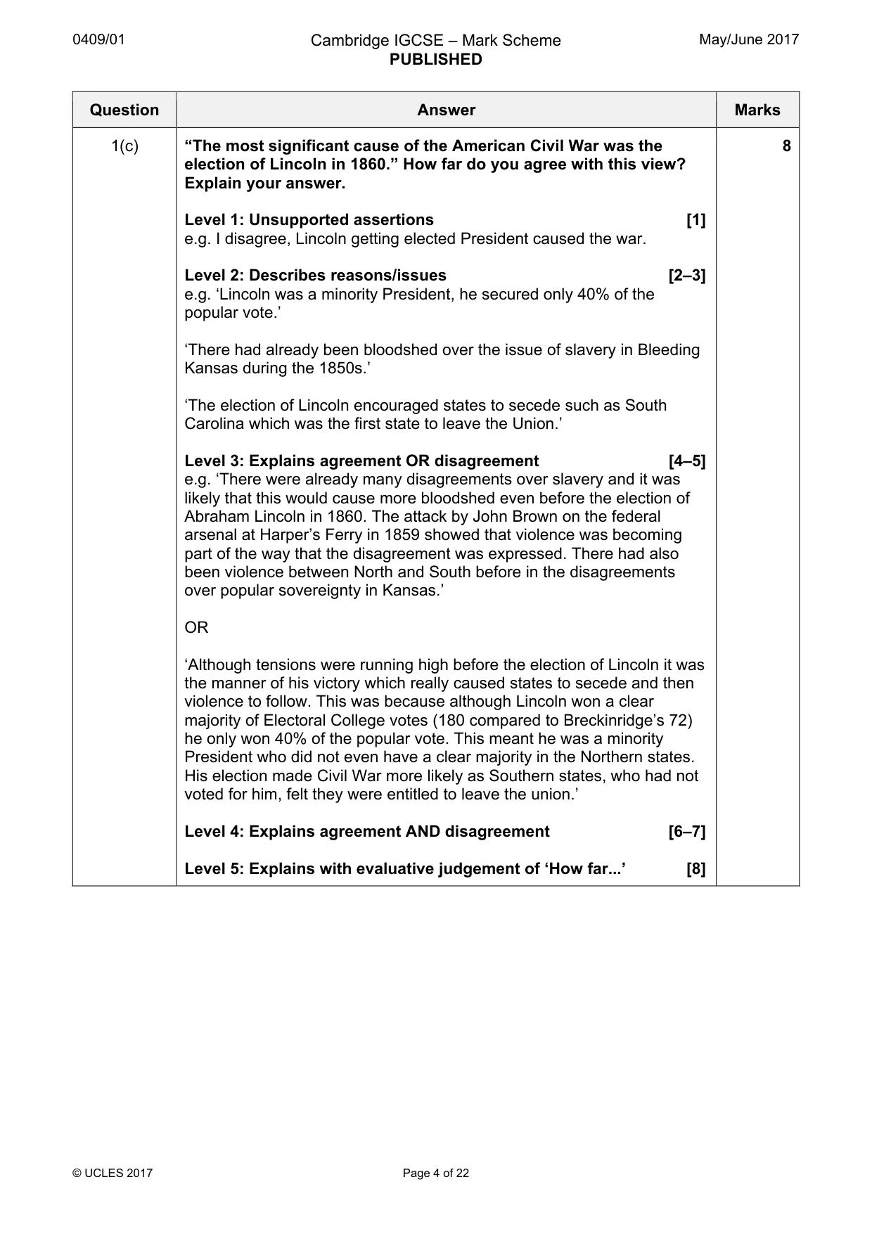 Mark scheme, page 4 of 22