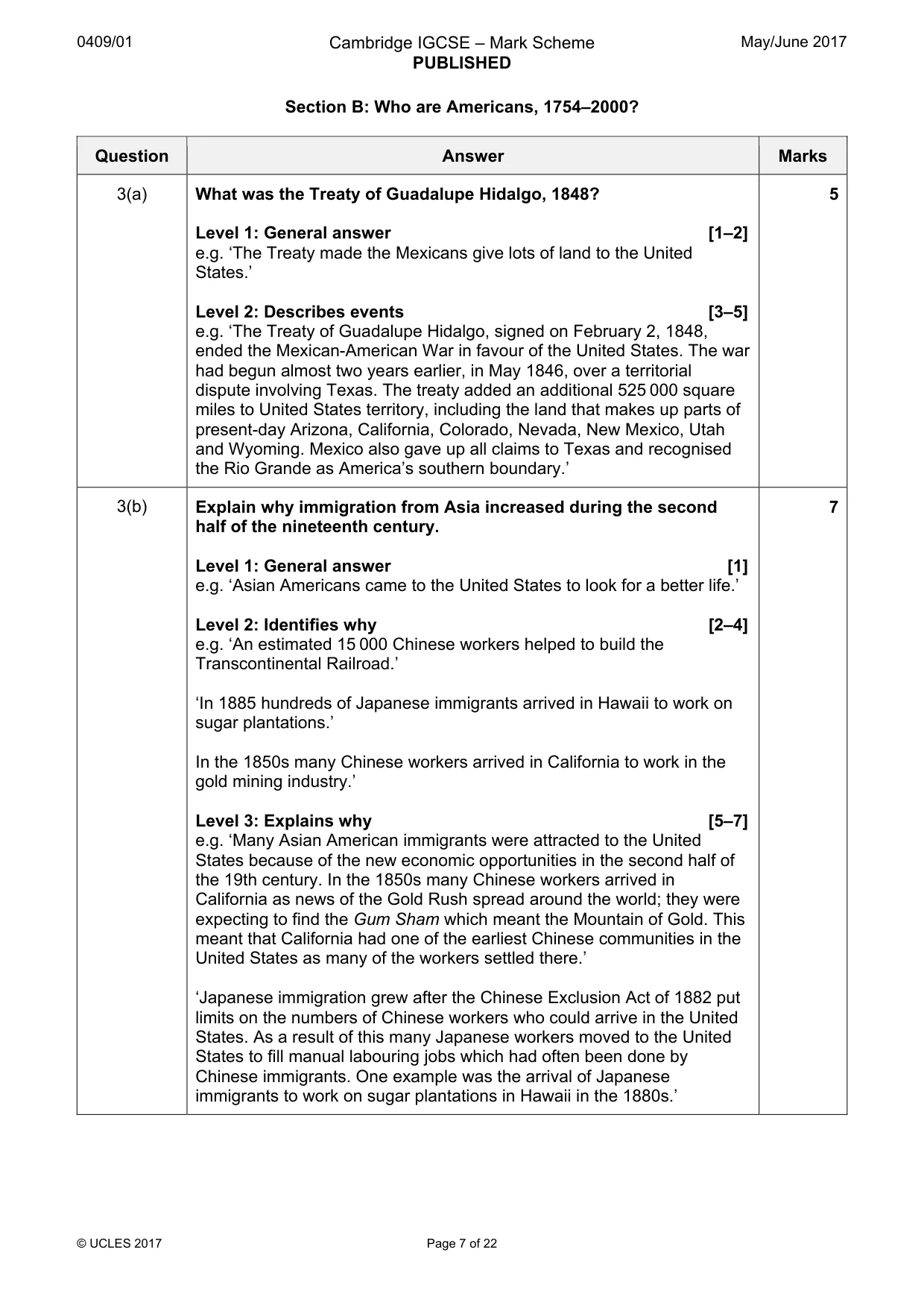 Mark scheme, page 7 of 22