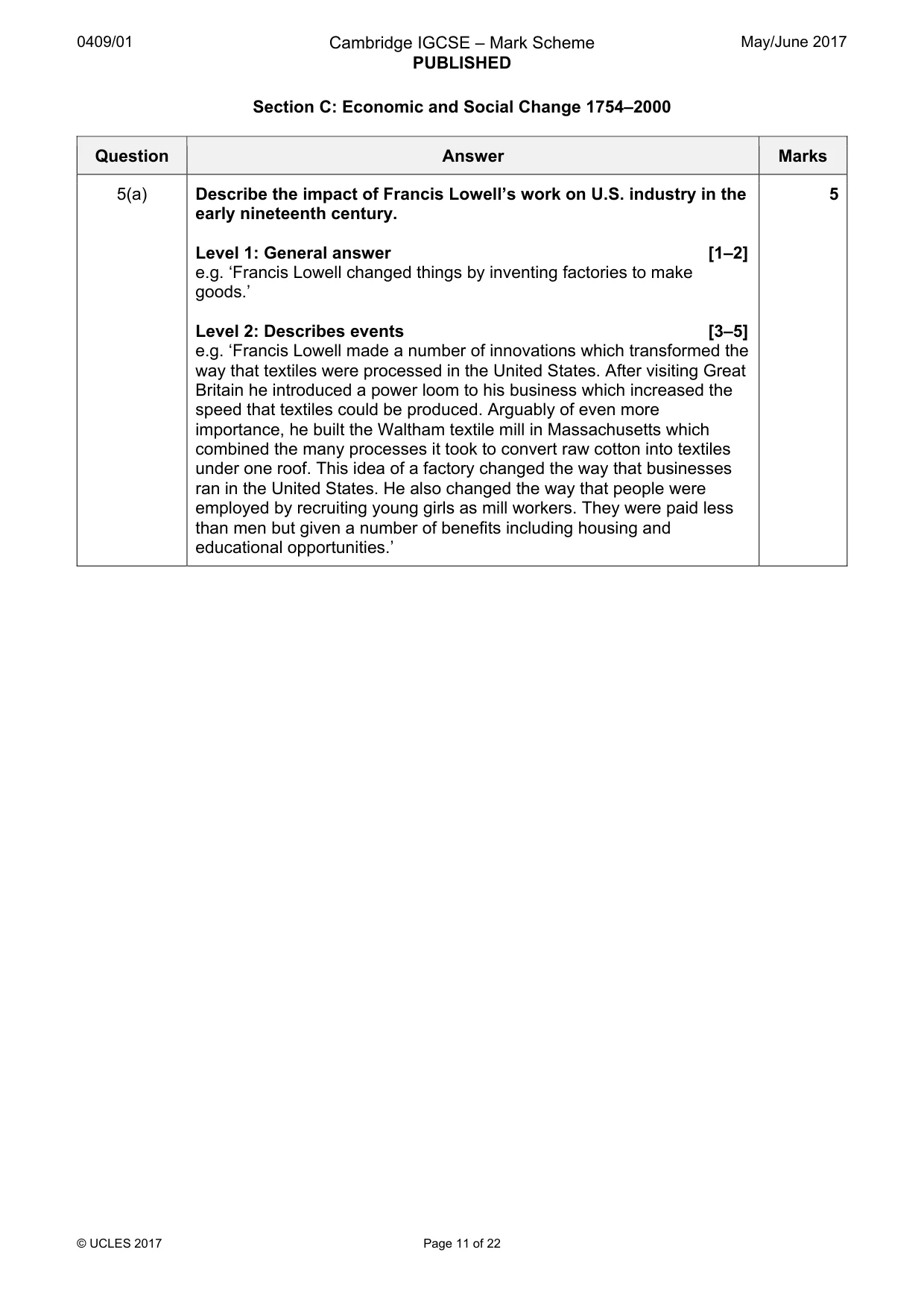 Mark scheme, page 11 of 22