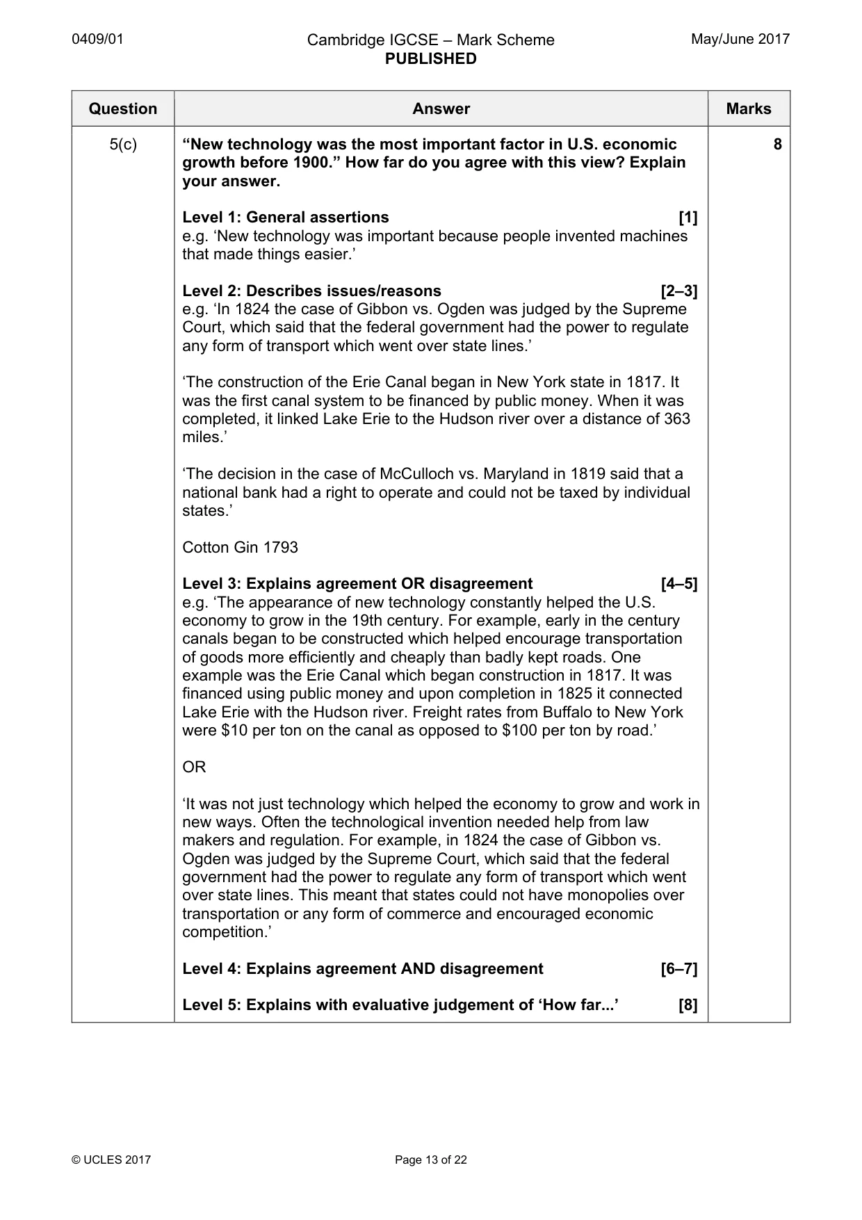 Mark scheme, page 13 of 22