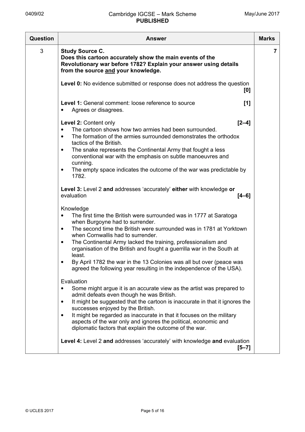 Mark scheme, page 5 of 16